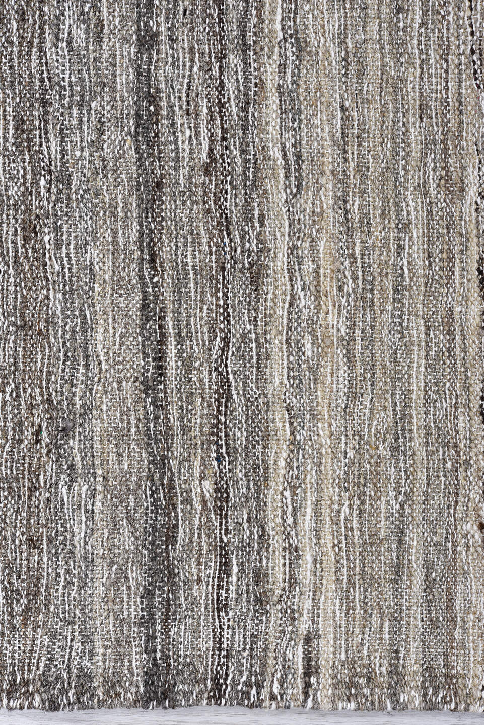 2' x 9' one-of-a-kind handmade vintage Kilim runner rug. Color palette: taupe, ivory, brown, gray, charcoal, beige, black