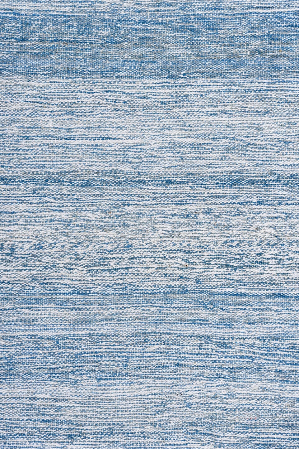 2' x 8' one-of-a-kind handmade vintage Kilim runner rug. Color palette: sky blue, ivory, powder blue, denim blue, light blue