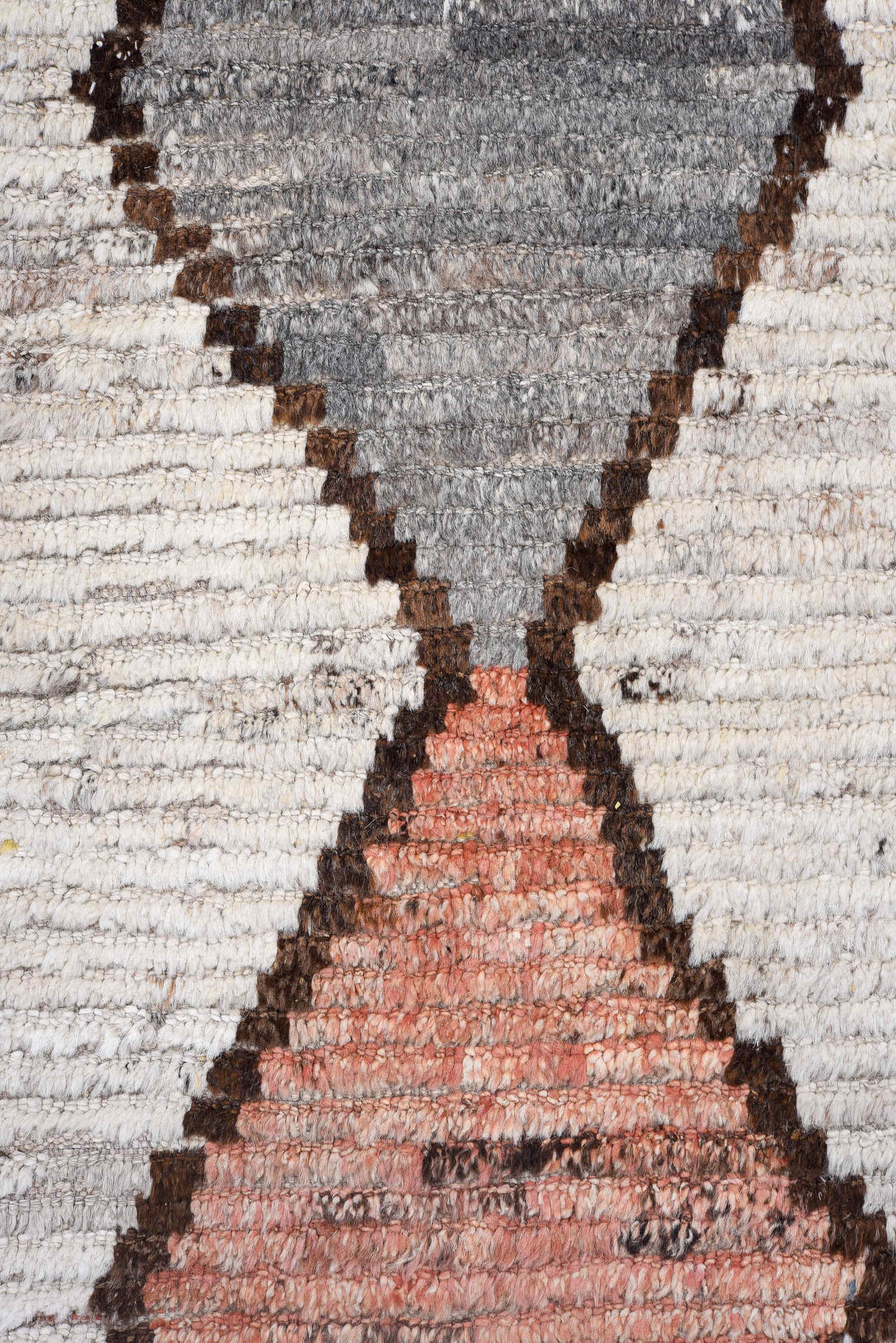 14' x 16' one-of-a-kind handmade vintage Tulu oversize rug. Color palette: ivory, gray, sky_blue, charcoal, blush, yellow