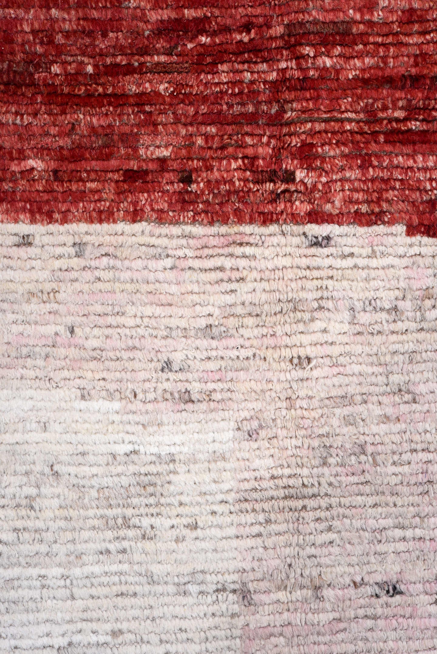 13' x 15' one-of-a-kind handmade vintage Tulu oversize rug. Color palette: ivory, gray, terra cotta, crimson, black, taupe