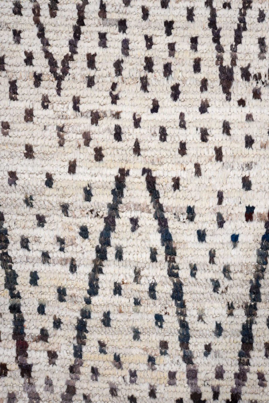 3' x 16' one-of-a-kind handmade vintage Tulu runner rug. Color palette: ivory, charcoal, taupe, gray, black, beige