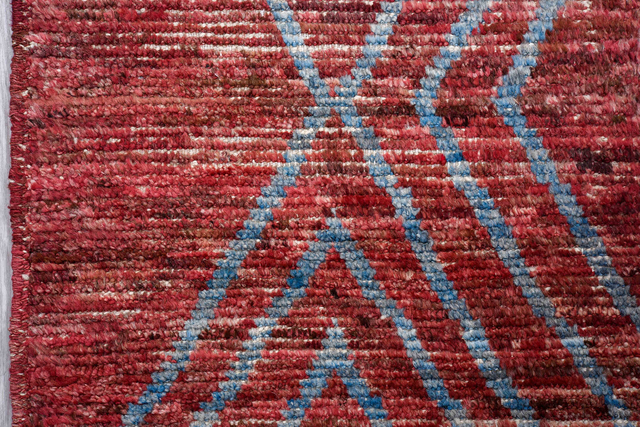 3' x 12' one-of-a-kind handmade vintage Tulu runner rug. Color palette: red, turquoise, rose, ivory, teal, pink