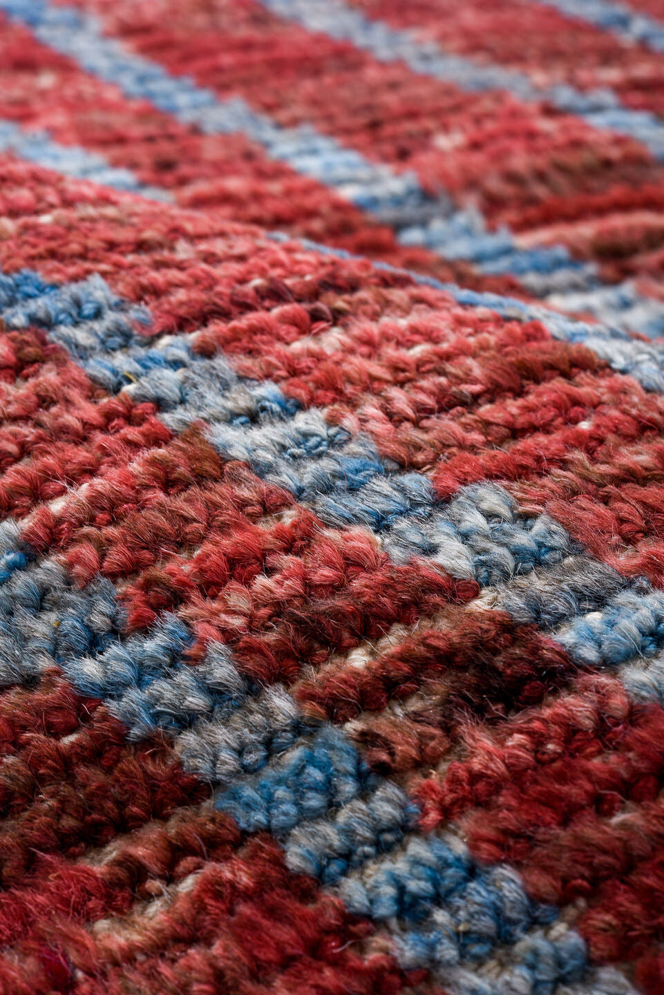 3' x 12' one-of-a-kind handmade vintage Tulu runner rug. Color palette: red, turquoise, rose, ivory, teal, pink