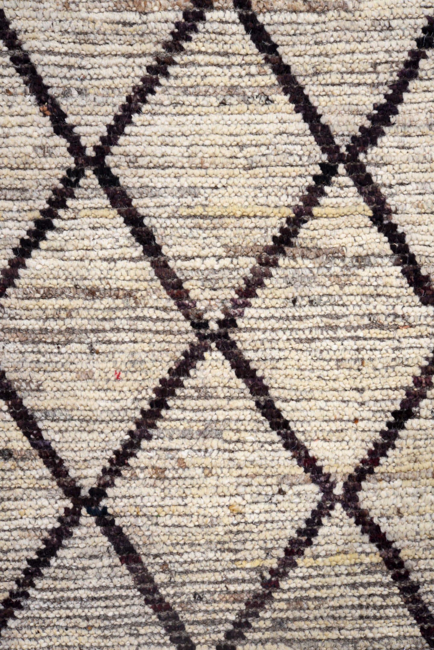 3' x 15' one-of-a-kind handmade vintage Tulu runner rug. Color palette: ivory, charcoal, taupe, brown, gray, black, beige