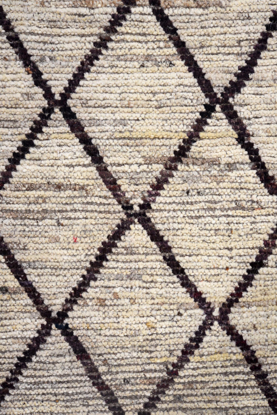 3' x 15' one-of-a-kind handmade vintage Tulu runner rug. Color palette: ivory, charcoal, taupe, brown, gray, black, beige