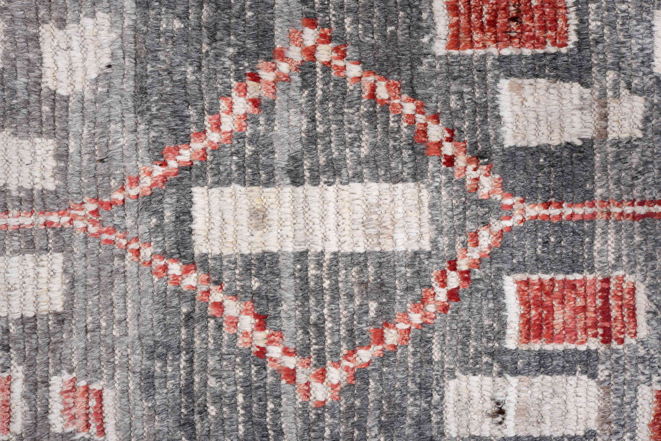 3' x 15' one-of-a-kind handmade vintage Tulu runner rug. Color palette: black, brown, charcoal, dark gray, dim gray, gray