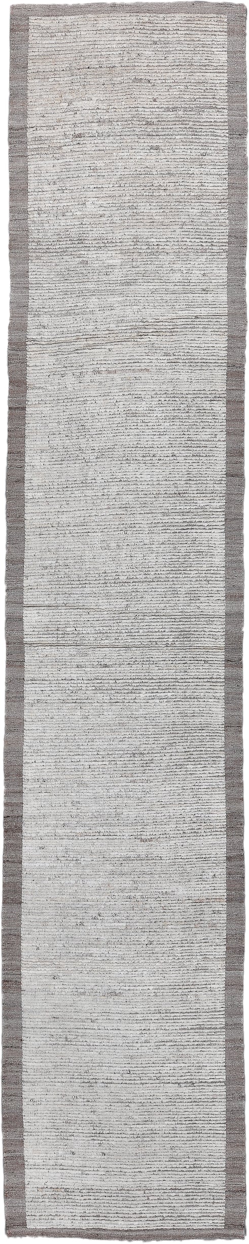 2' x 15' one-of-a-kind handmade vintage Tulu runner rug. Color palette: ivory, taupe, gray, cream, beige