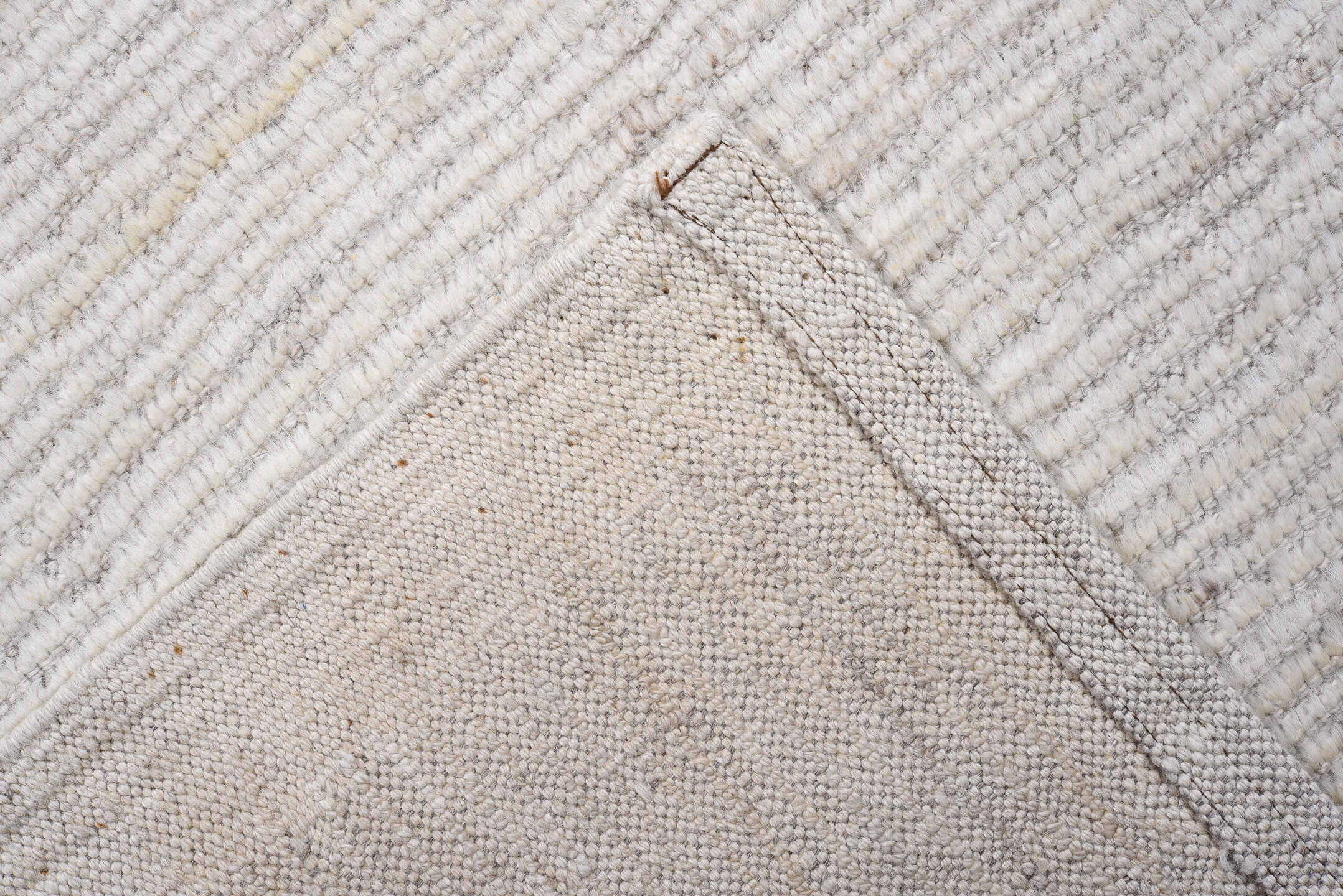 3' x 15' one-of-a-kind handmade vintage Tulu runner rug. Color palette: ivory, cream, taupe, light gray, beige, gray