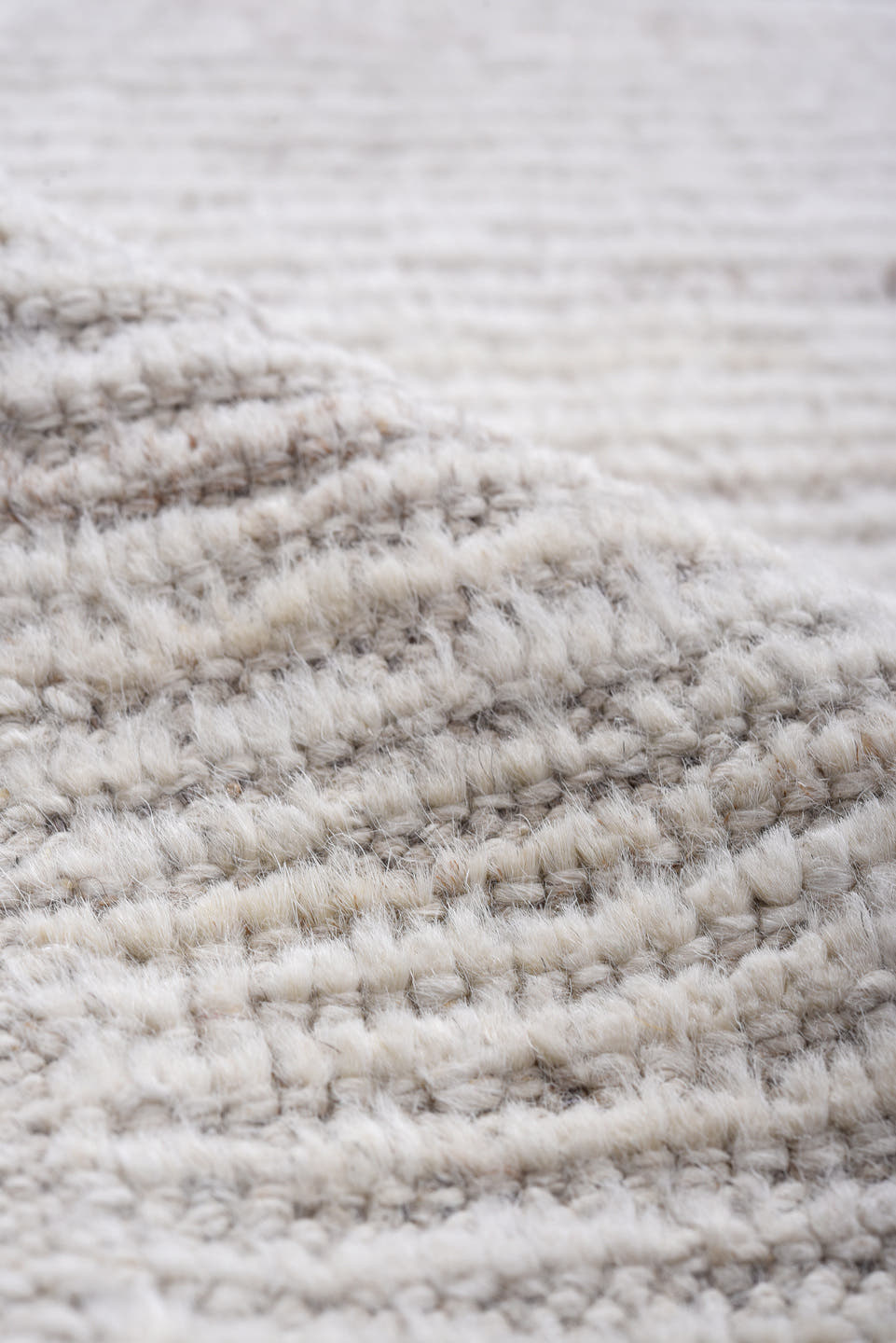 3' x 15' one-of-a-kind handmade vintage Tulu runner rug. Color palette: ivory, cream, taupe, light gray, beige, gray