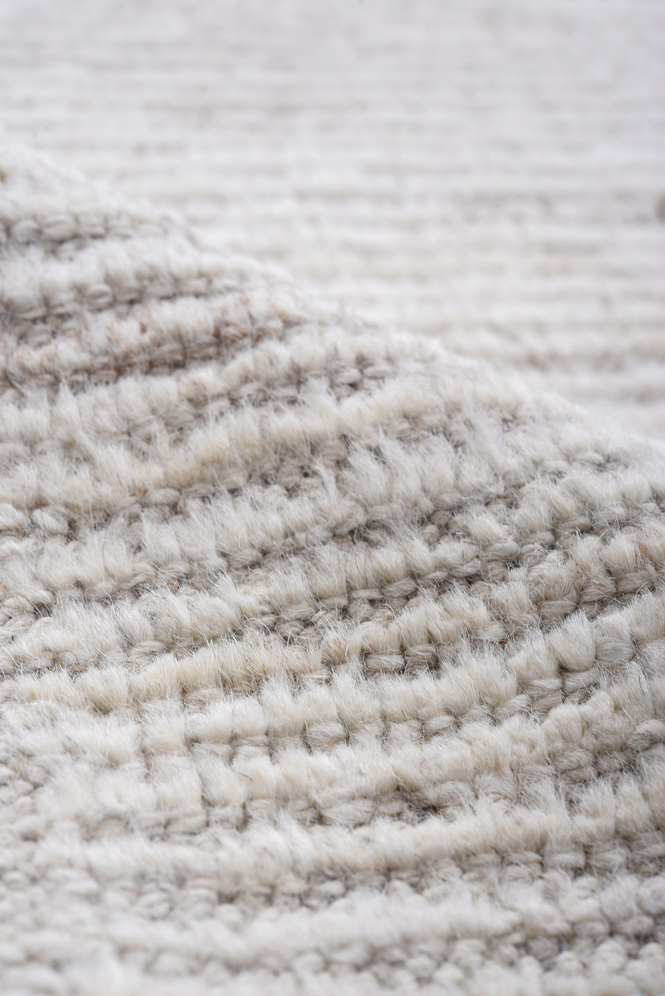 3' x 15' one-of-a-kind handmade vintage Tulu runner rug. Color palette: ivory, cream, taupe, light gray, beige, gray