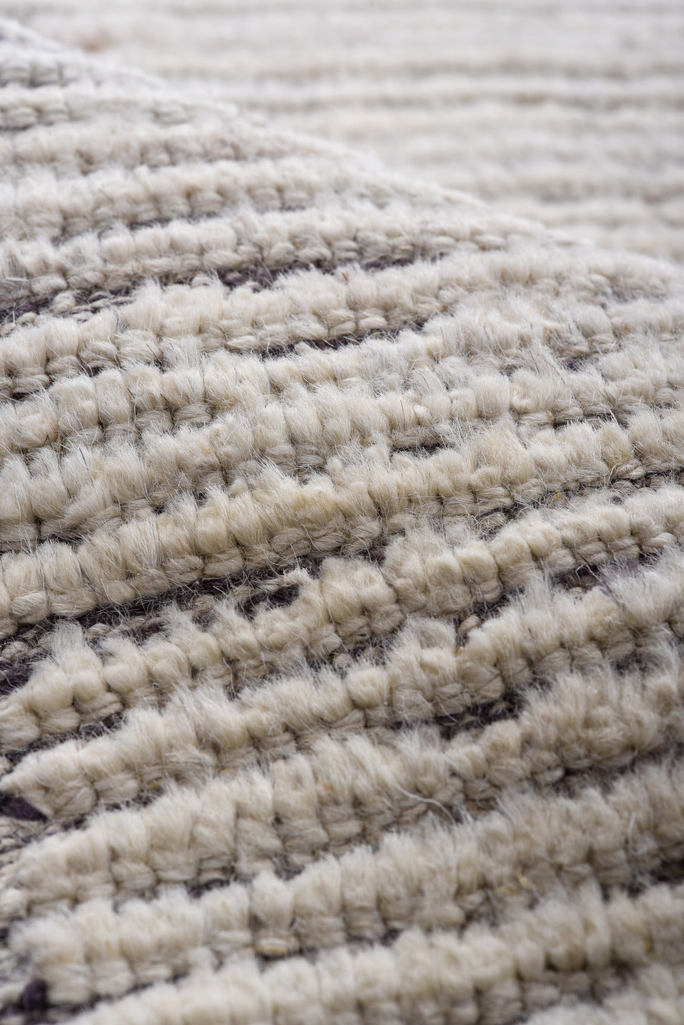 2' x 13' one-of-a-kind handmade vintage Tulu runner rug. Color palette: ivory, charcoal, gray, taupe, black, beige