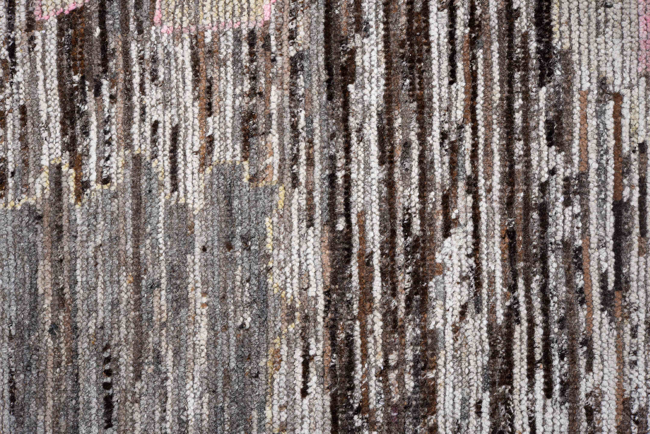 8' x 9' one-of-a-kind handmade vintage Oushak rug. Color palette: black, blue, brown, charcoal, dark gray, dim gray, fiord