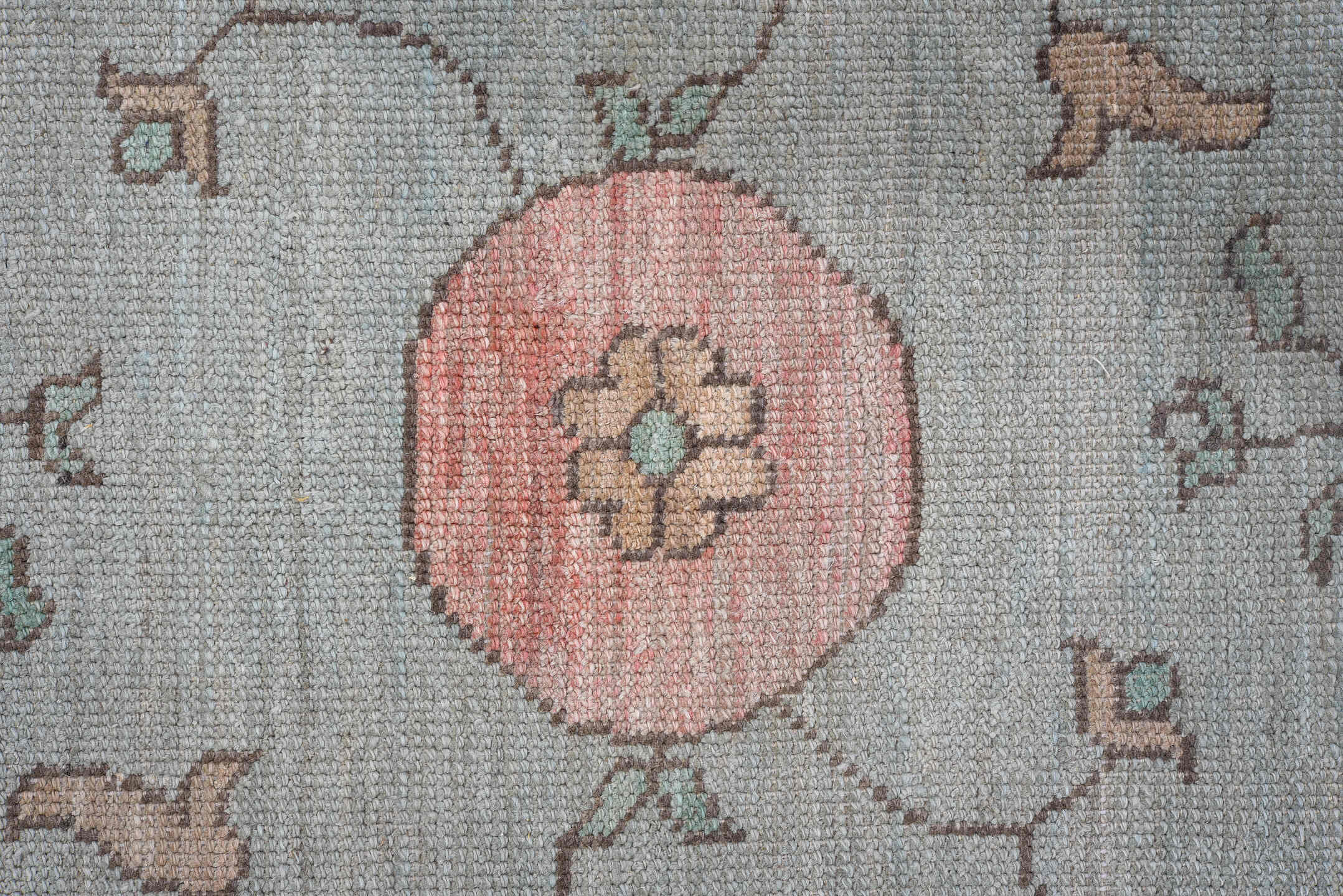 10' x 13' one-of-a-kind handmade vintage Oushak large size rug. Color palette: black, dark gray, gray, light gray