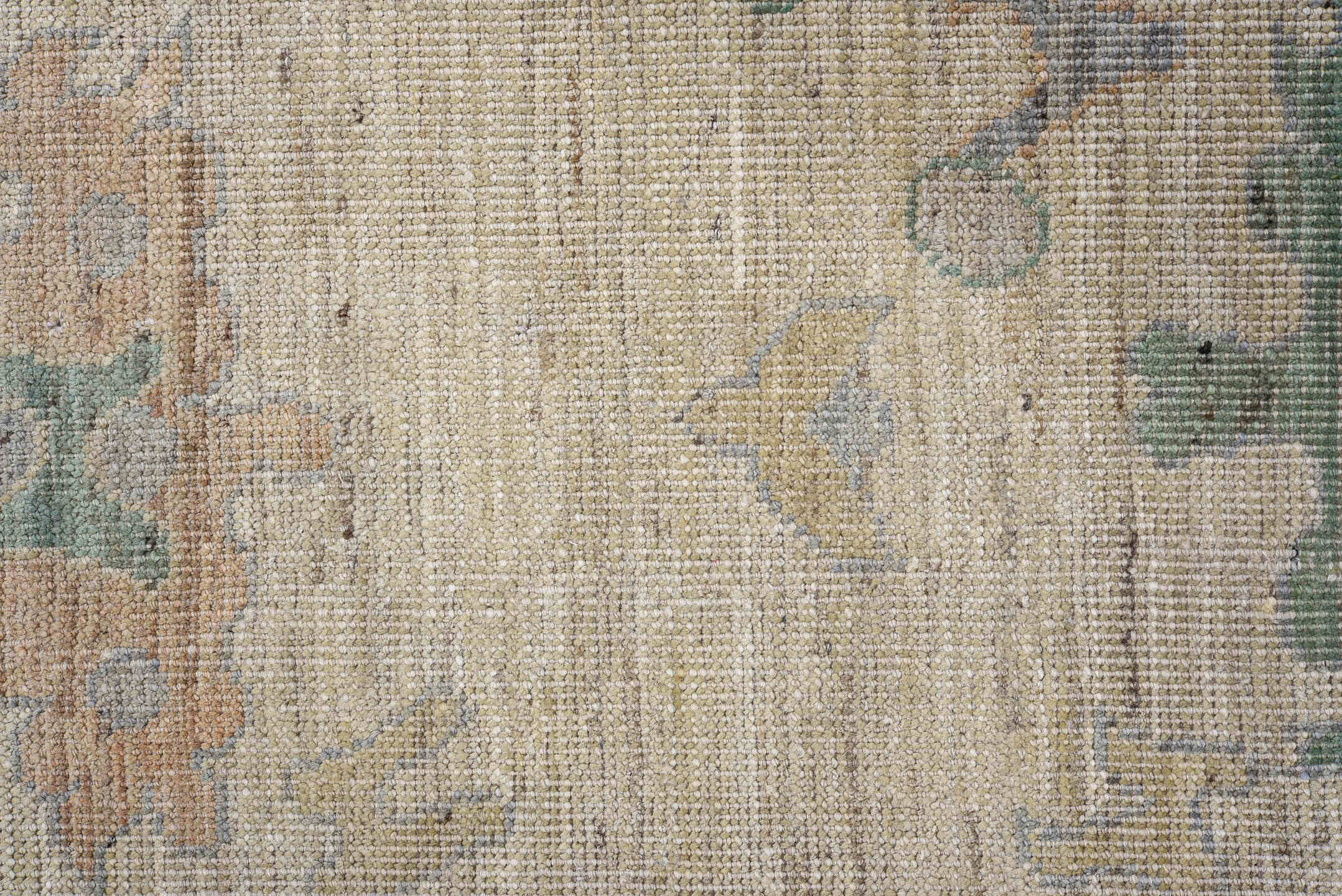 9' x 11' one-of-a-kind handmade vintage Oushak large size rug. Color palette: brown, dark gray, gray, light gray, off-white