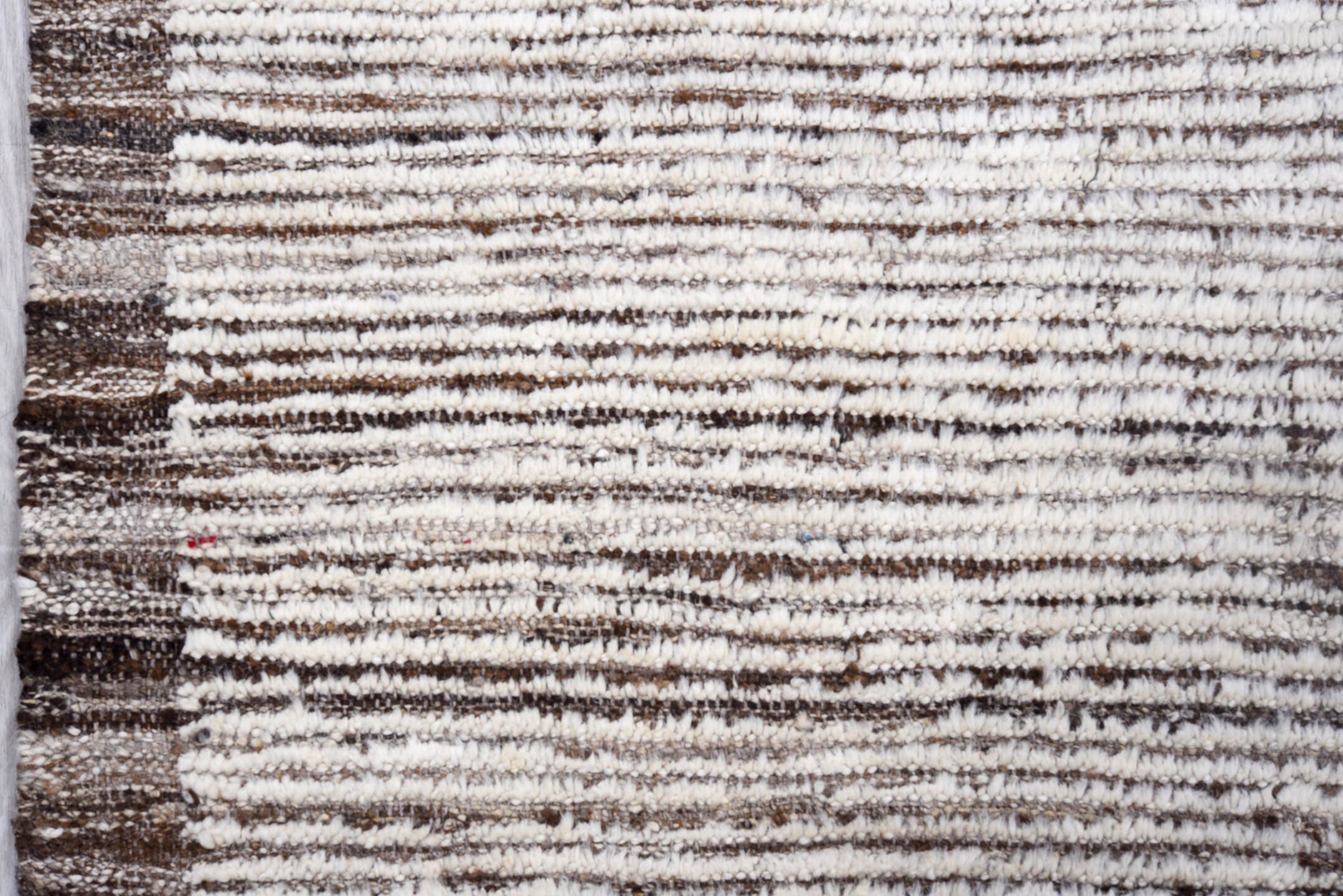 3' x 12' one-of-a-kind handmade vintage Tulu runner rug. Color palette: ivory, gray, charcoal, black