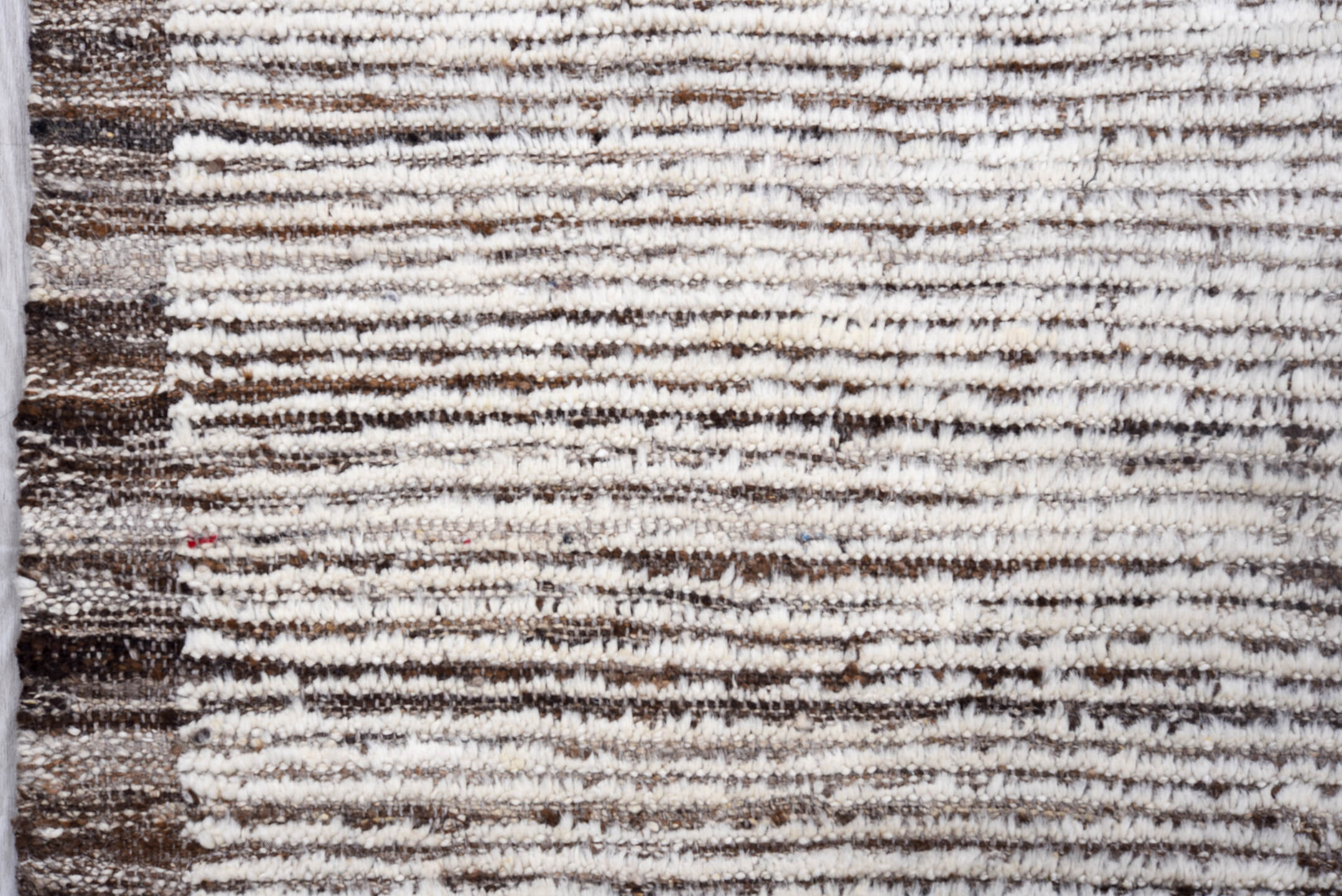 3' x 12' one-of-a-kind handmade vintage Tulu runner rug. Color palette: ivory, gray, charcoal, black