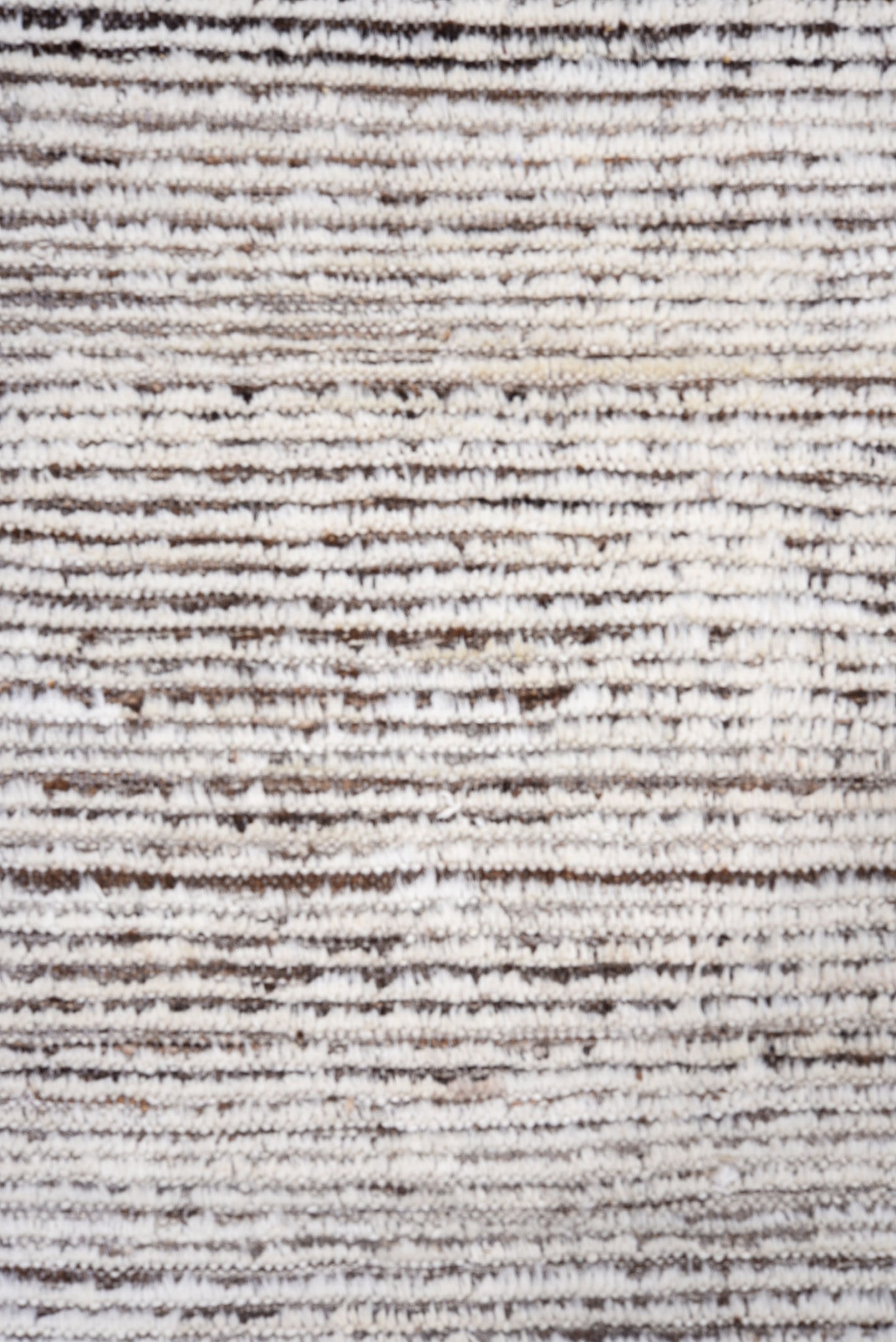 3' x 9' one-of-a-kind handmade vintage Tulu runner rug. Color palette: ivory, brown, taupe, charcoal, beige, gray, black