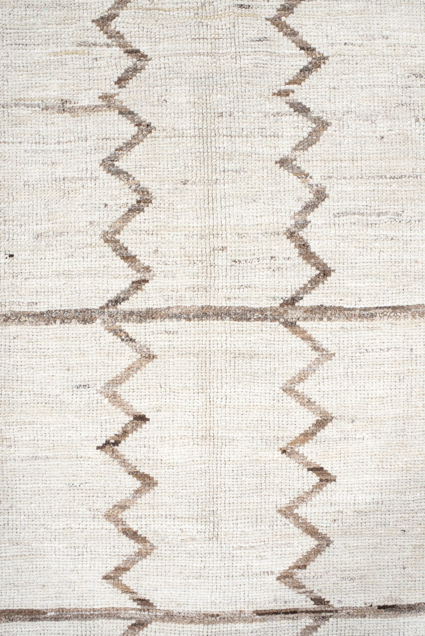 8' x 9' one-of-a-kind handmade vintage Tulu rug. Color palette: ivory, taupe, beige, cream, gray