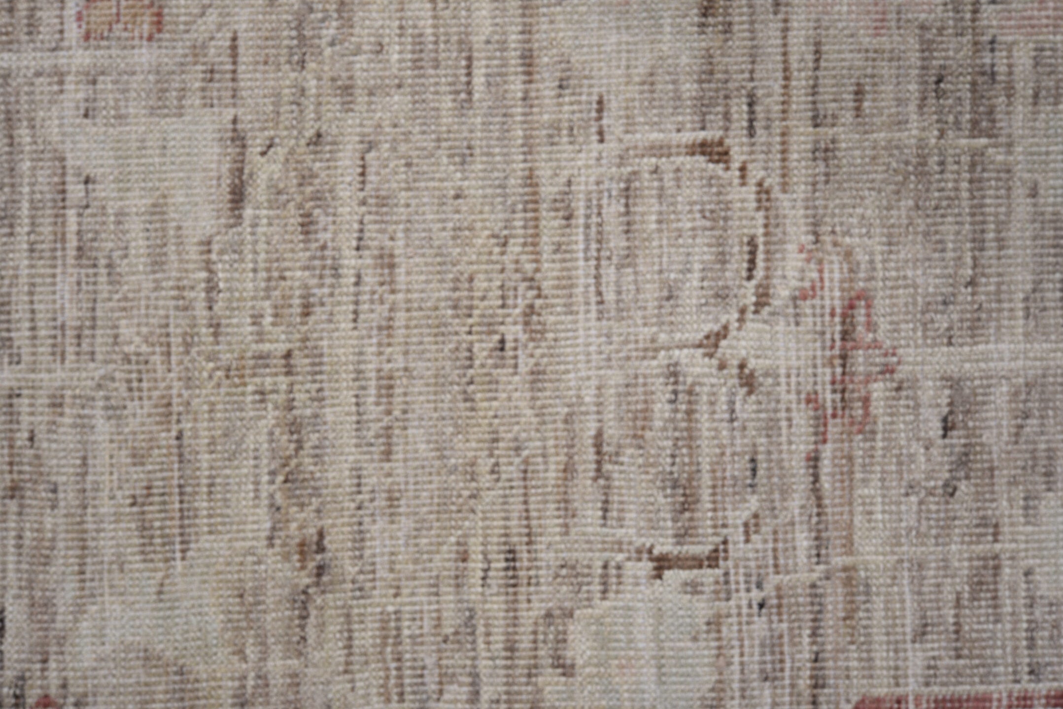 8' x 9' one-of-a-kind handmade vintage Oushak rug. Color palette: brown, gainsboro, gray, light gray, off-white, pink, red