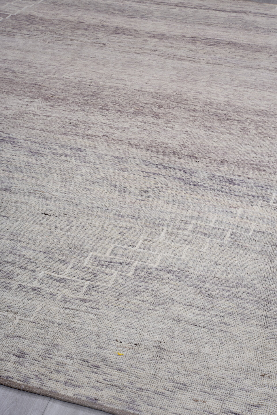 8' x 9' one-of-a-kind handmade vintage Tulu large size rug. Color palette: ivory, taupe, gray, greige, charcoal, beige