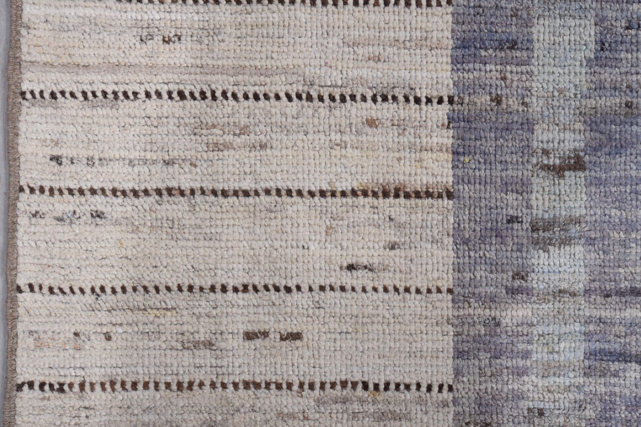 9' x 11' one-of-a-kind handmade vintage Tulu large size rug. Color palette: slate, ivory, gray, charcoal, taupe, pale blue