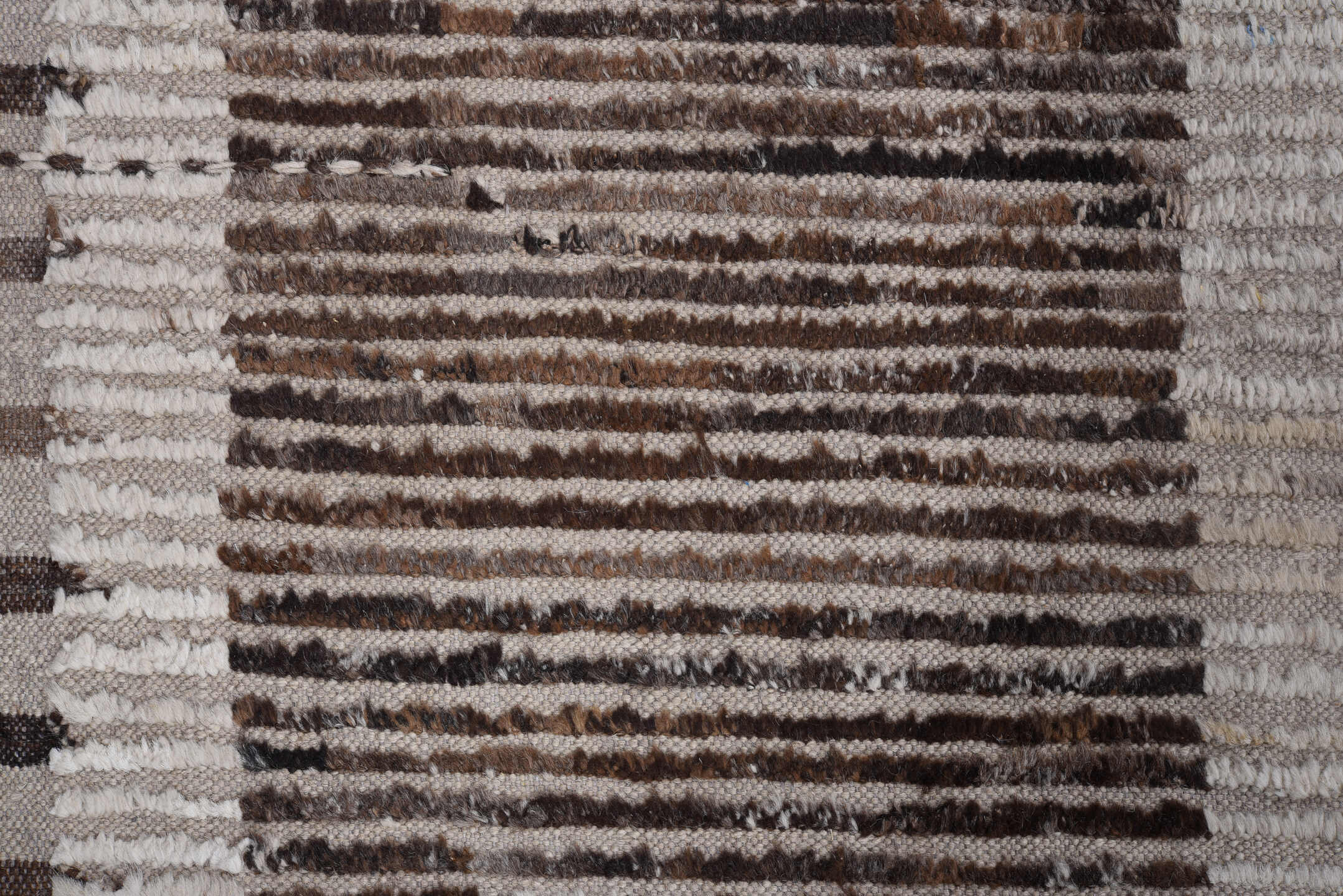 10' x 13' one-of-a-kind handmade vintage Tulu large size rug. Color palette: black, brown, charcoal, dim gray, gainsboro