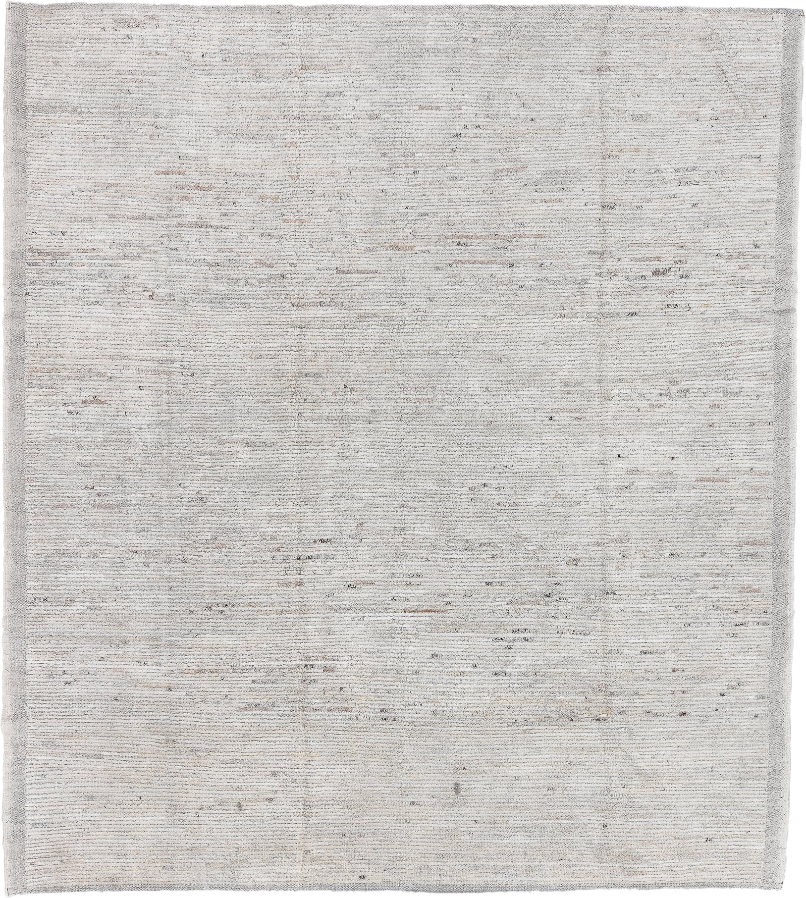 8' x 9' one-of-a-kind handmade vintage Tulu rug. Color palette: ivory, cream, taupe, light gray, beige, charcoal, gray