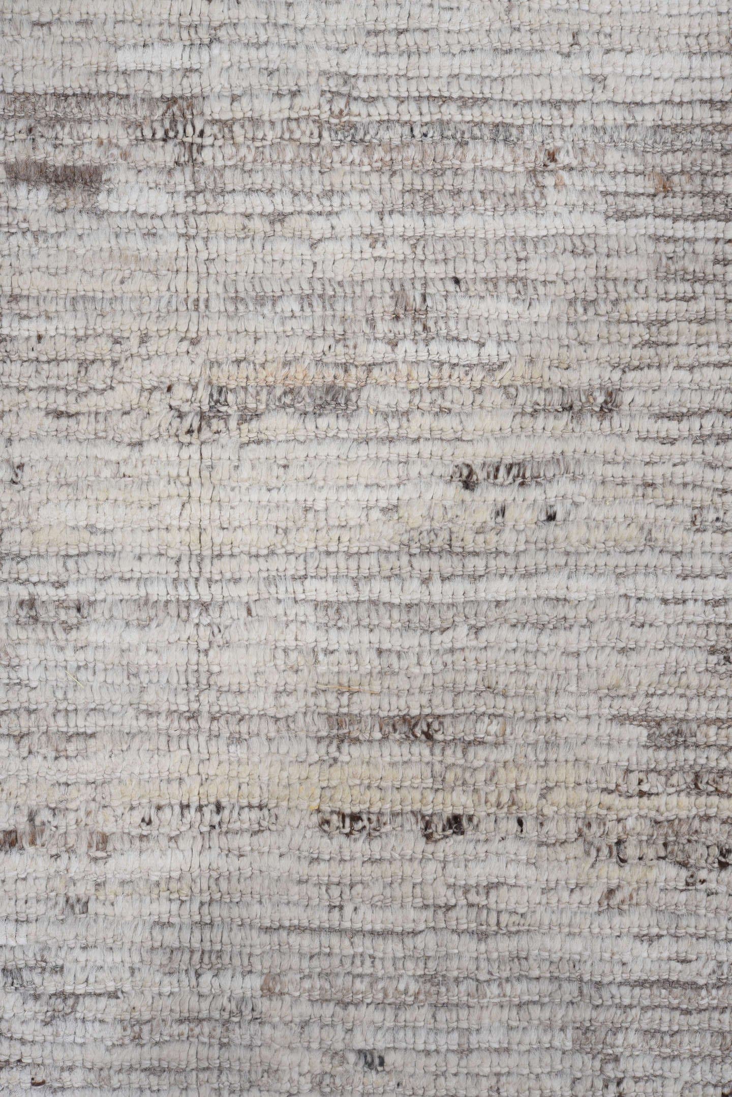 9' x 12' one-of-a-kind handmade vintage Tulu large size rug. Color palette: ivory, taupe, beige, gray, camel