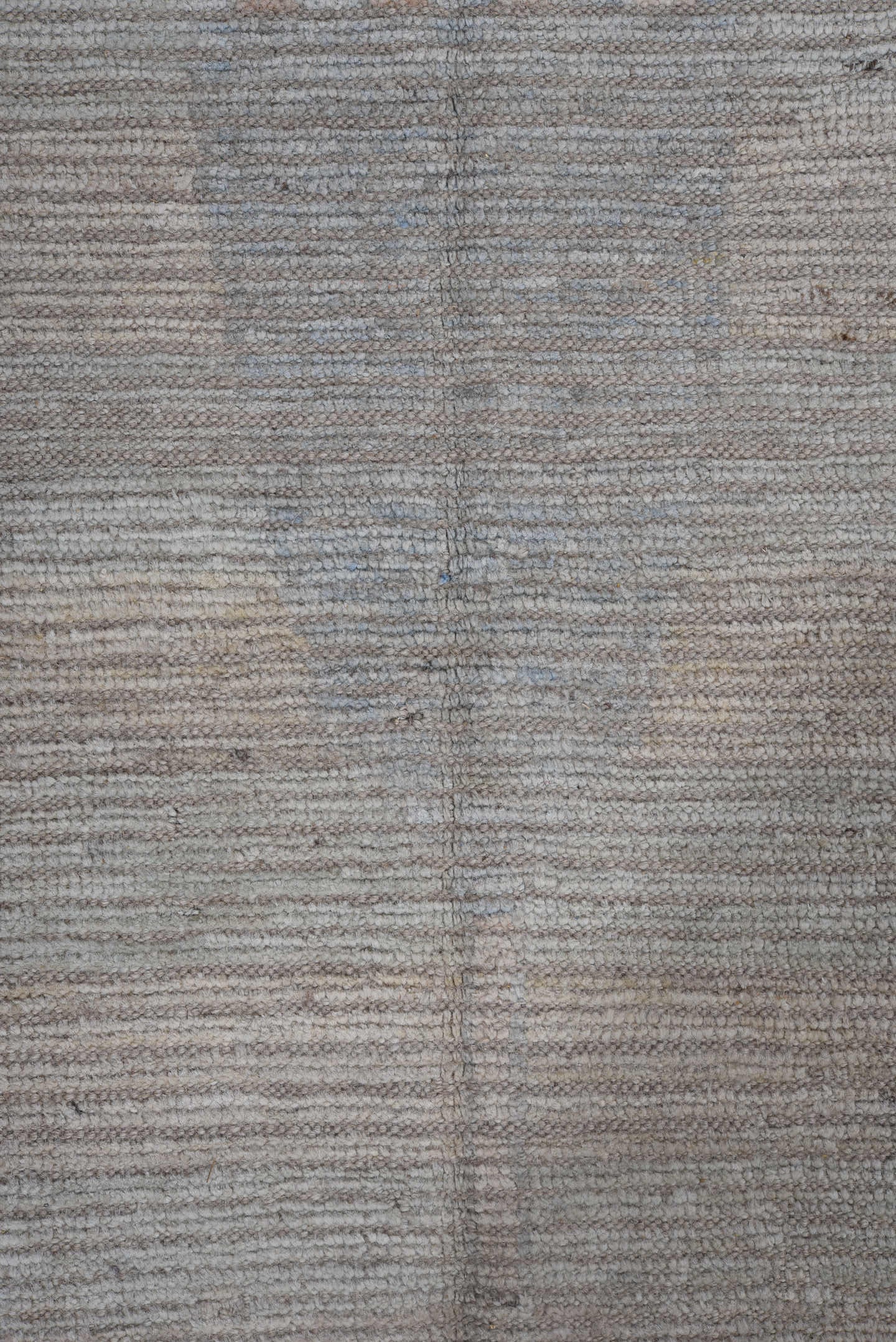 10' x 13' one-of-a-kind handmade vintage Tulu large size rug. Color palette: ivory, taupe, gray, beige, pewter