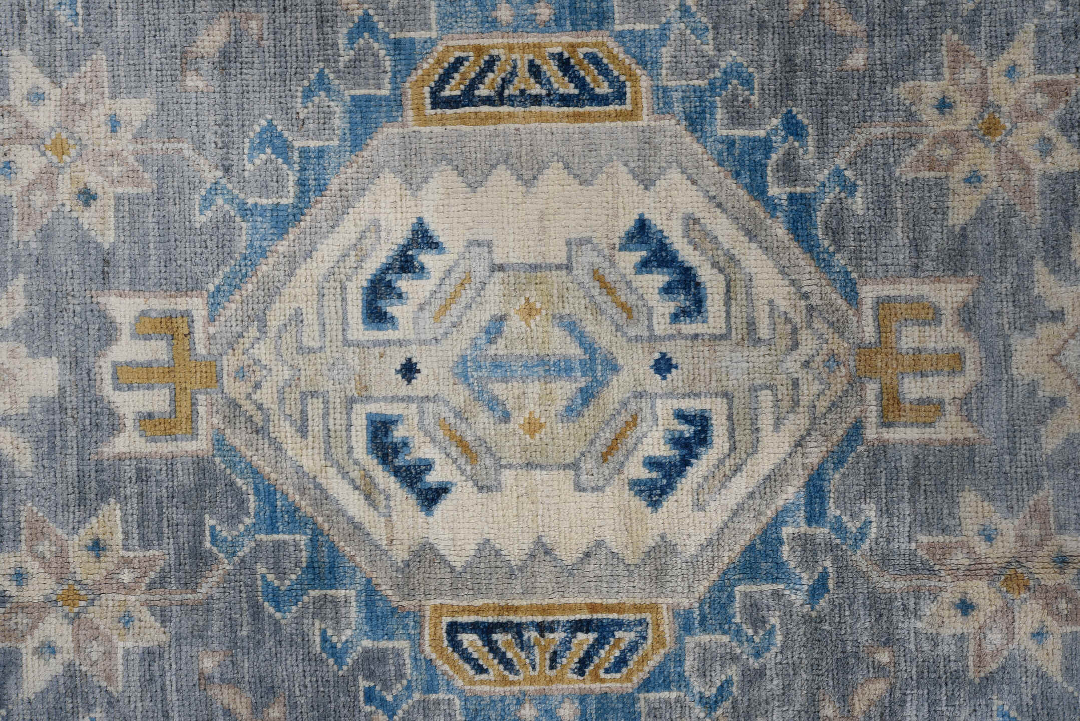 10' x 12' one-of-a-kind handmade vintage Afghan large size rug. Color palette: black, blue, brown, dark gray, gainsboro