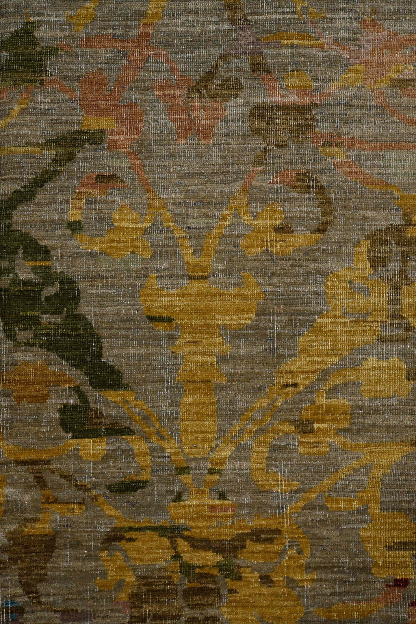 10' x 14' one-of-a-kind handmade vintage Afghan large size rug. Color palette: taupe, olive, gold, crimson, turquoise, rose