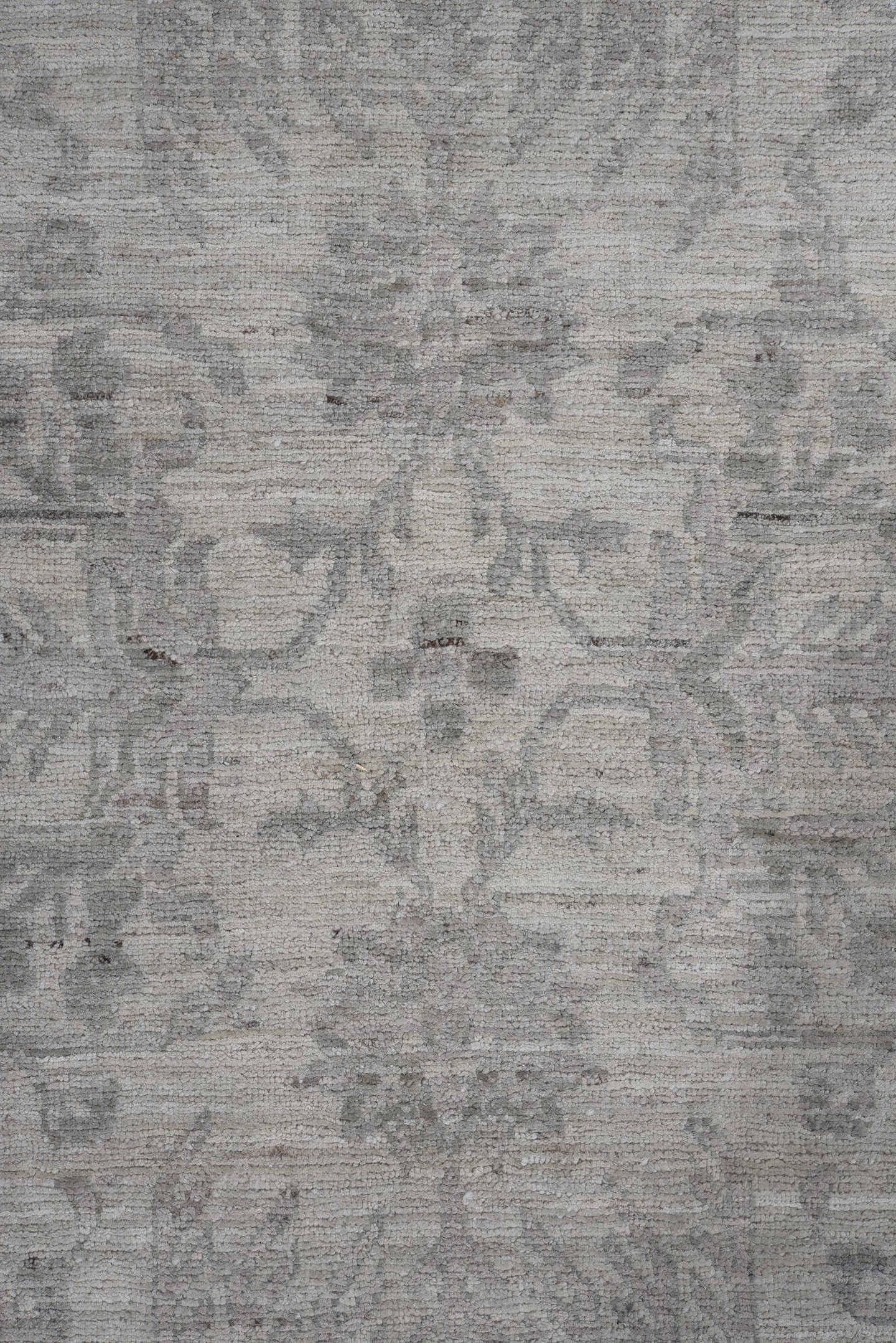 9' x 12' one-of-a-kind handmade vintage Afghan large size rug. Color palette: ivory, silver, gray, taupe, stone, beige