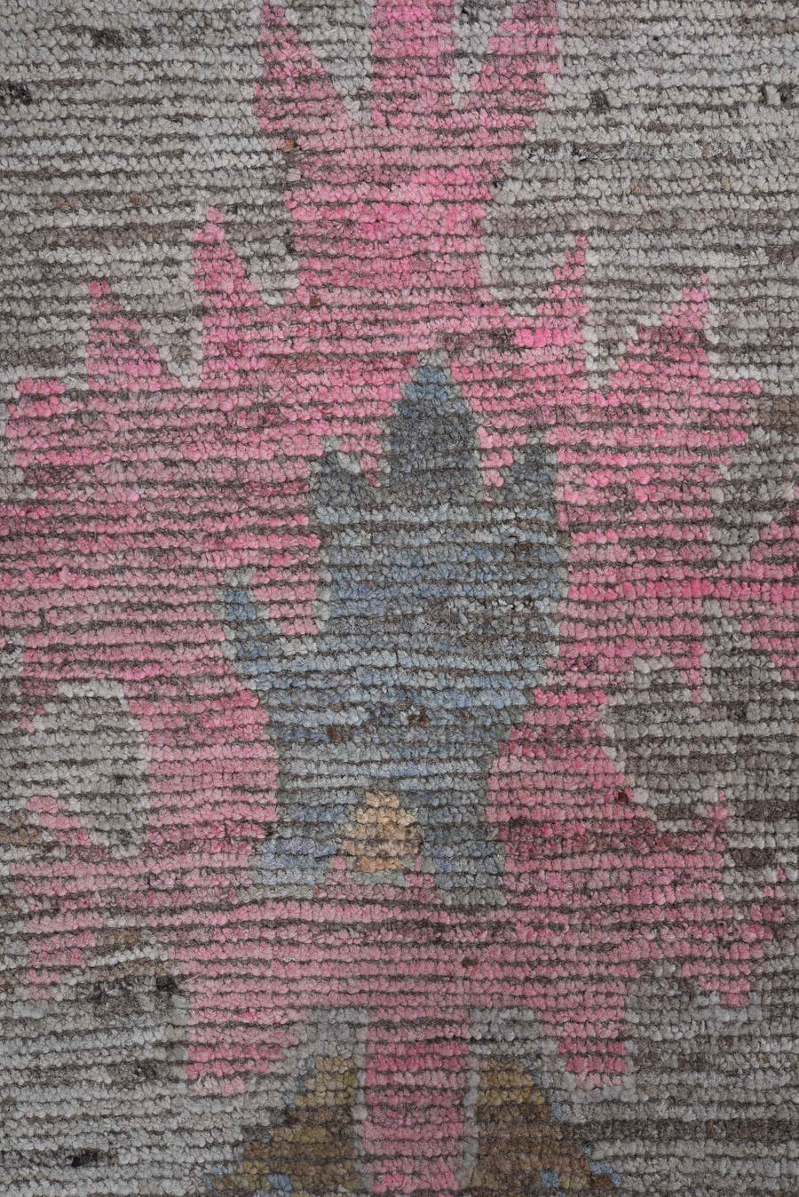 10' x 13' one-of-a-kind handmade vintage Oushak oversize rug. Color palette: gray, pale blue, blush, taupe, sand, ivory