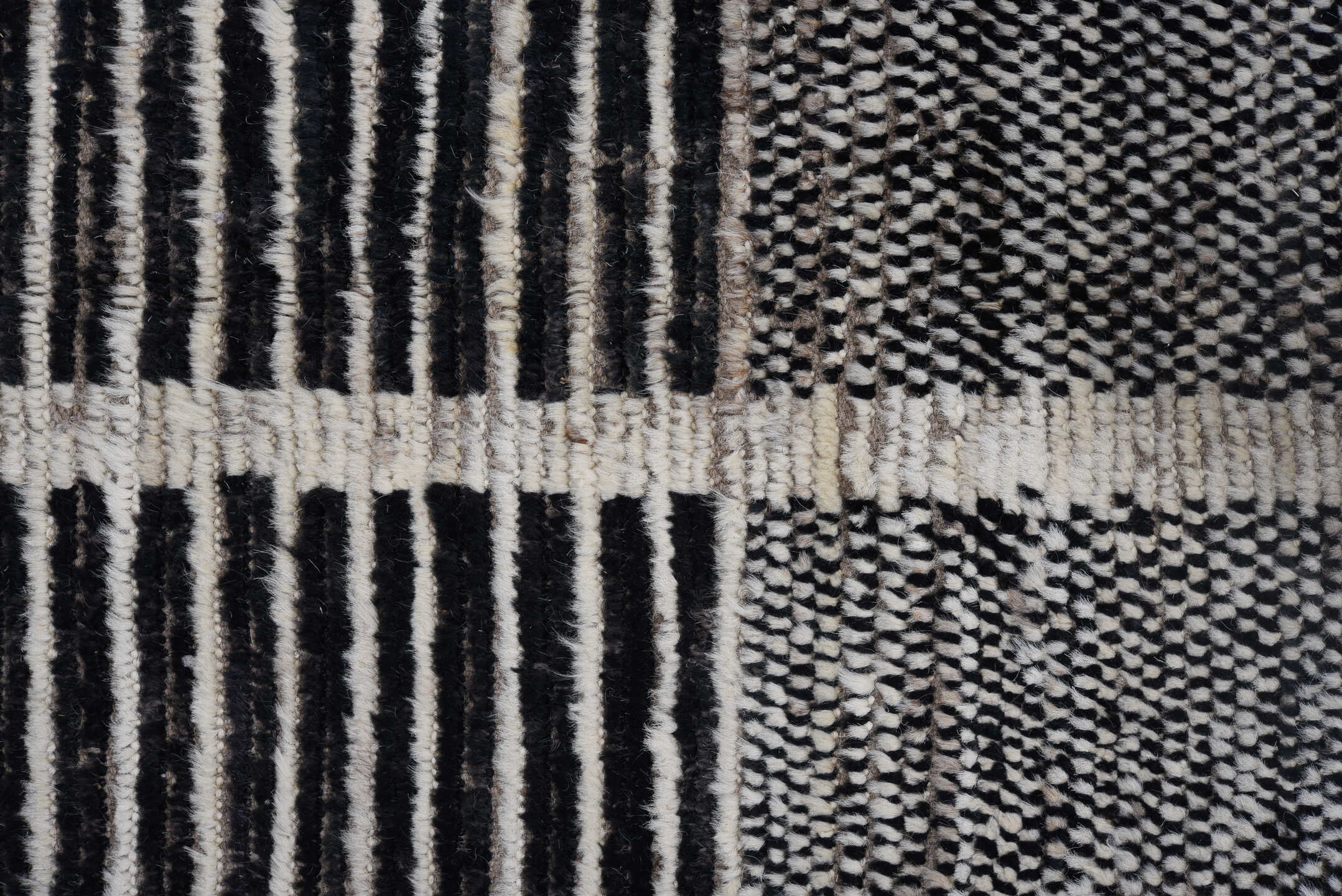 11' x 14' one-of-a-kind handmade vintage Tulu oversize rug. Color palette: black, charcoal, dark gray, dim gray, gainsboro
