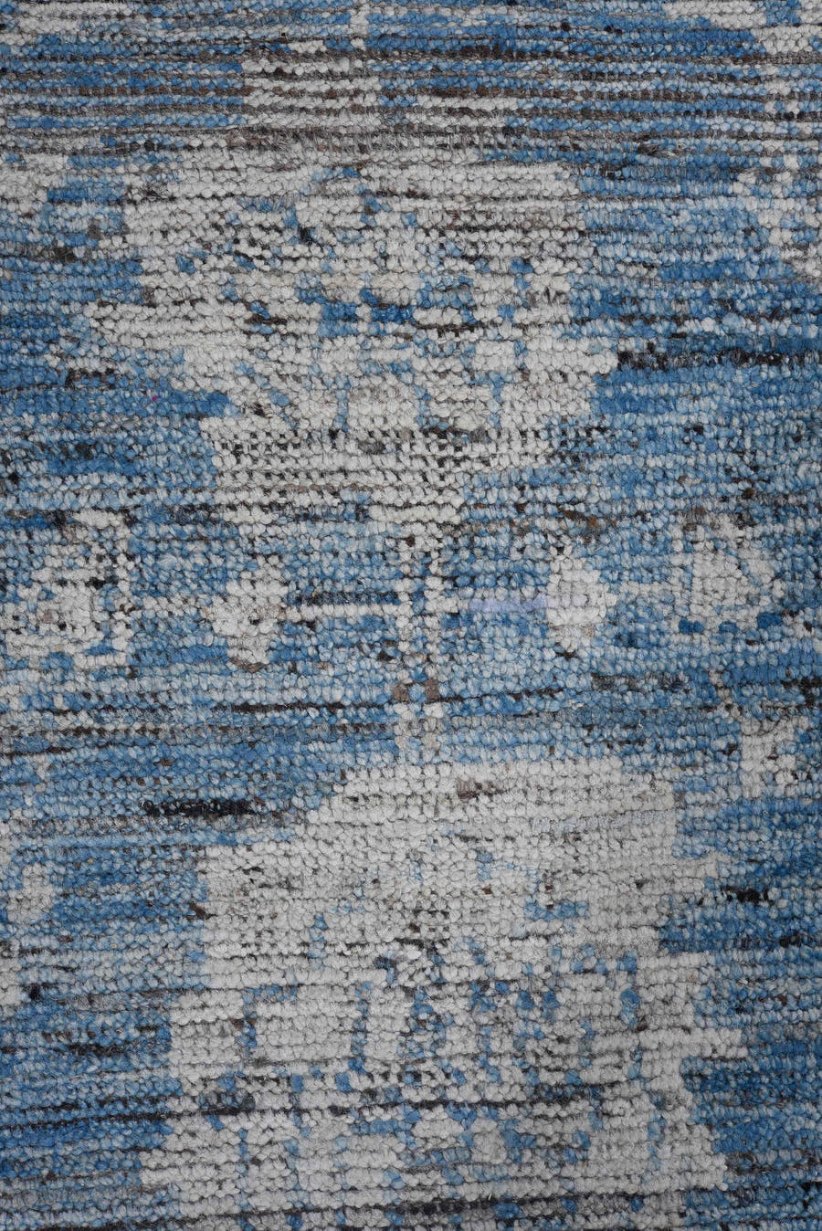 9' x 13' one-of-a-kind handmade vintage Oushak large size rug. Color palette: sky blue, ivory, slate, silver, charcoal
