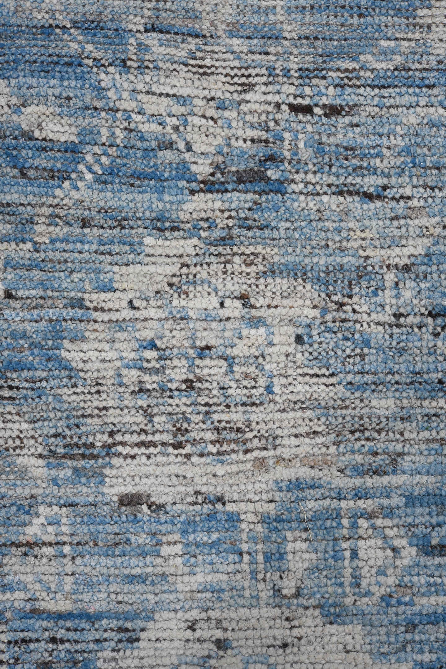 8' x 11' one-of-a-kind handmade vintage Tulu large size rug. Color palette: sky blue, ivory, slate, silver, charcoal