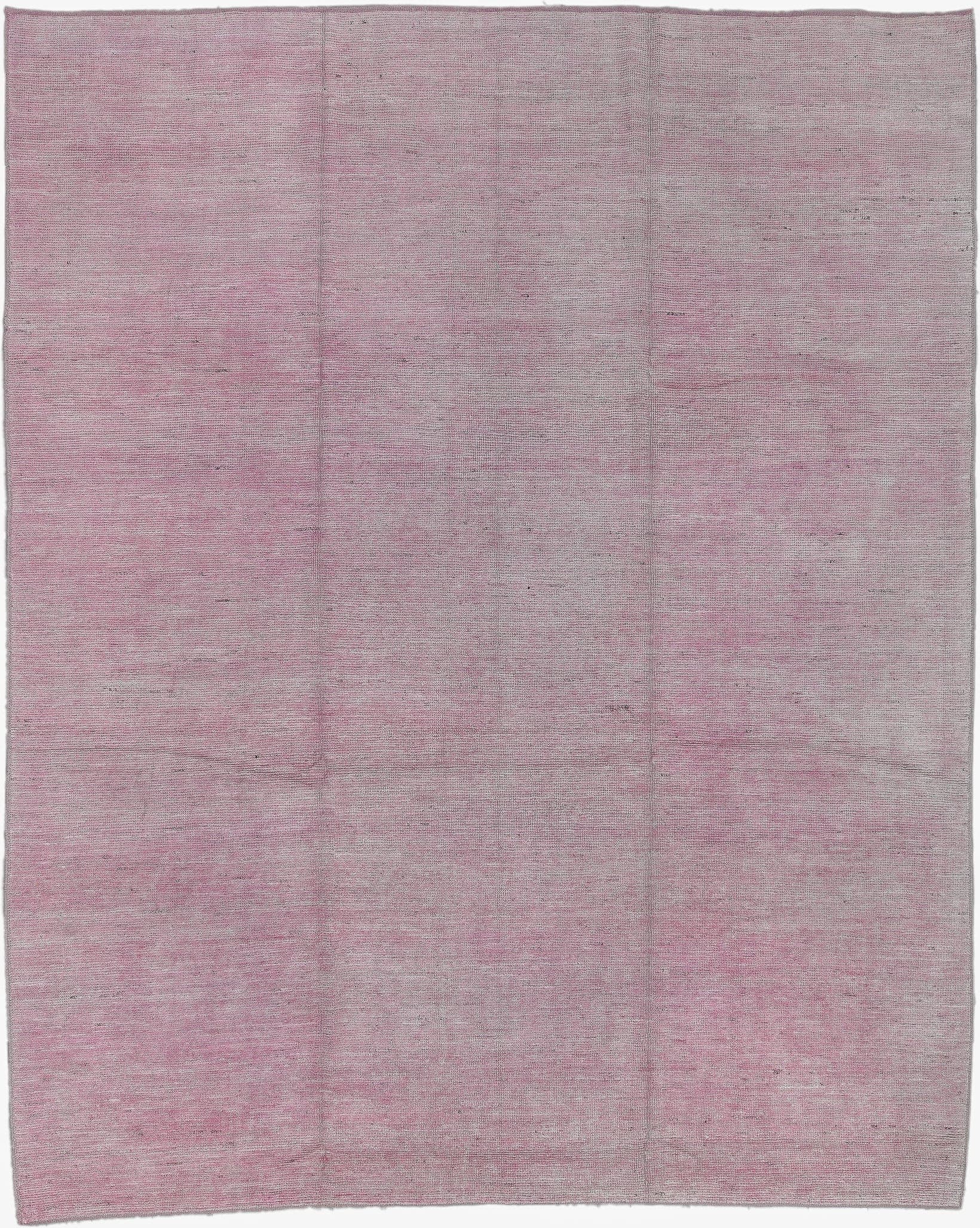 9' x 12' one-of-a-kind handmade vintage Tulu large size rug. Color palette: blush, rose, ivory, taupe, pink, red, beige