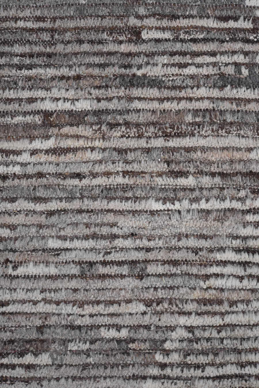 10' x 13' one-of-a-kind handmade vintage Tulu large size rug. Color palette: gray, ivory, taupe, charcoal, greige, beige