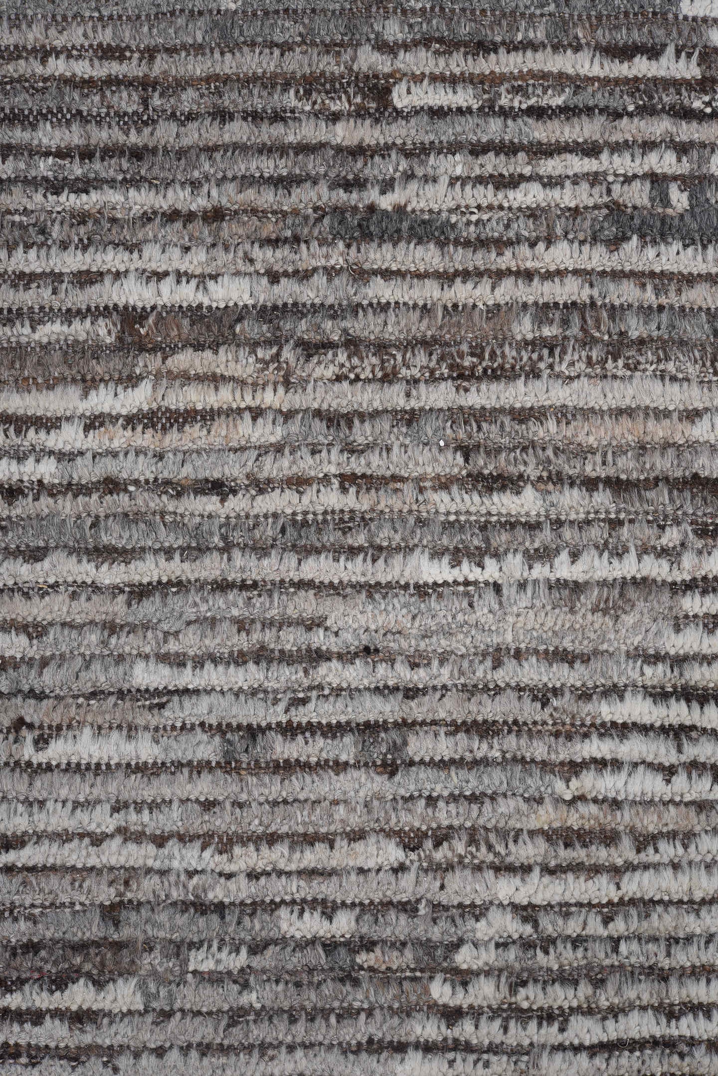 10' x 13' one-of-a-kind handmade vintage Tulu large size rug. Color palette: gray, ivory, taupe, charcoal, greige, beige