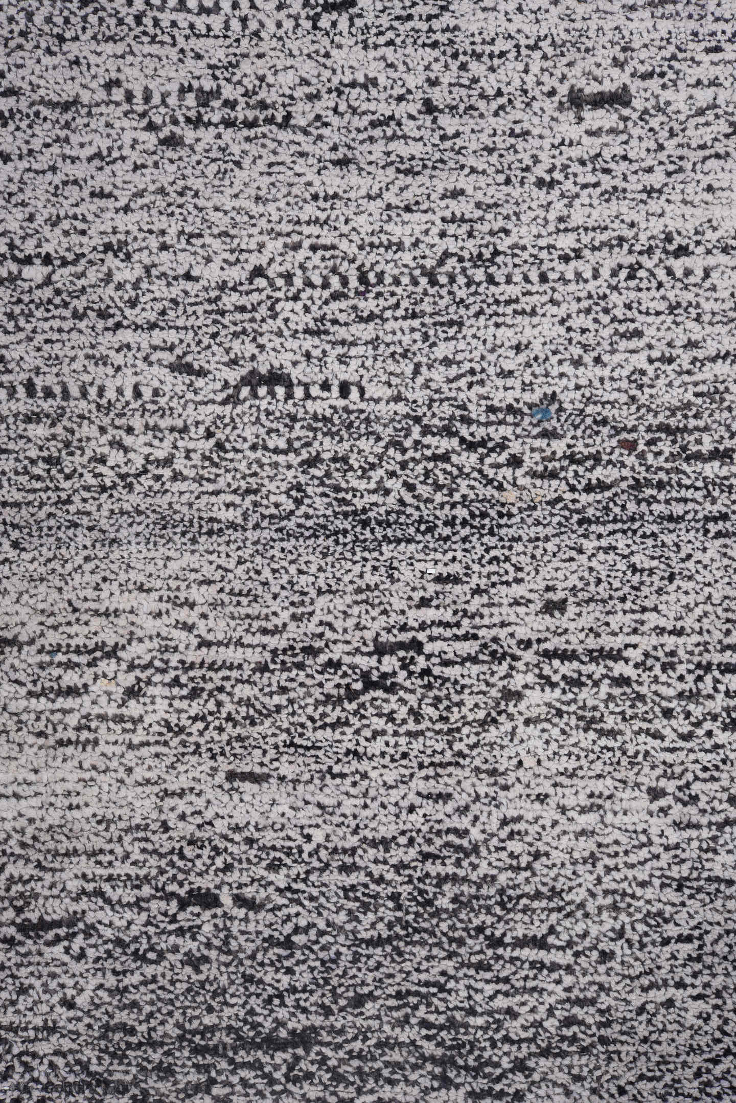 10' x 13' one-of-a-kind handmade vintage Tulu large size rug. Color palette: gray, ivory, charcoal, silver, black