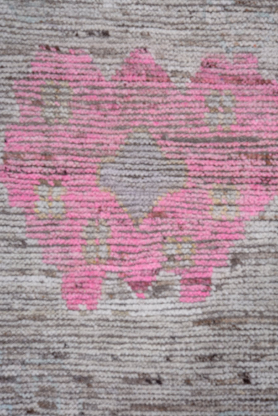 9' x 11' one-of-a-kind handmade vintage Oushak large size rug. Color palette: gray, pink, ivory, gold, taupe, beige