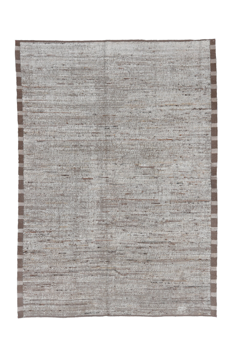 7' x 9' one-of-a-kind handmade vintage Tulu rug. Color palette: dark gray, dim gray, gainsboro, gray, light gray, off-white