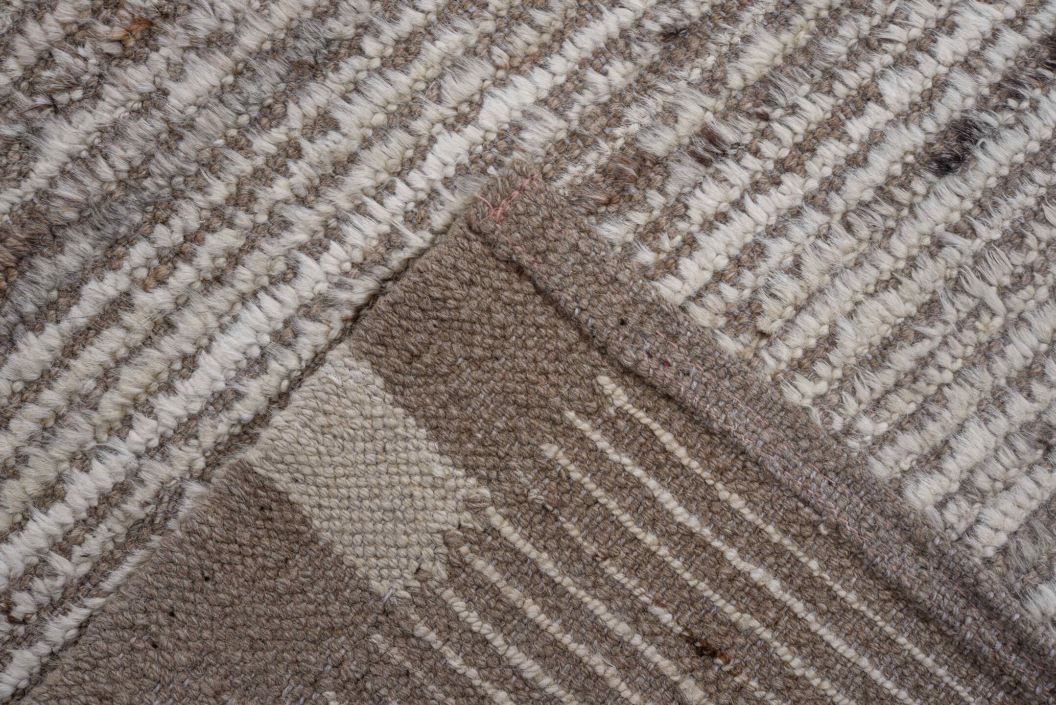 7' x 9' one-of-a-kind handmade vintage Tulu rug. Color palette: dark gray, dim gray, gainsboro, gray, light gray, off-white