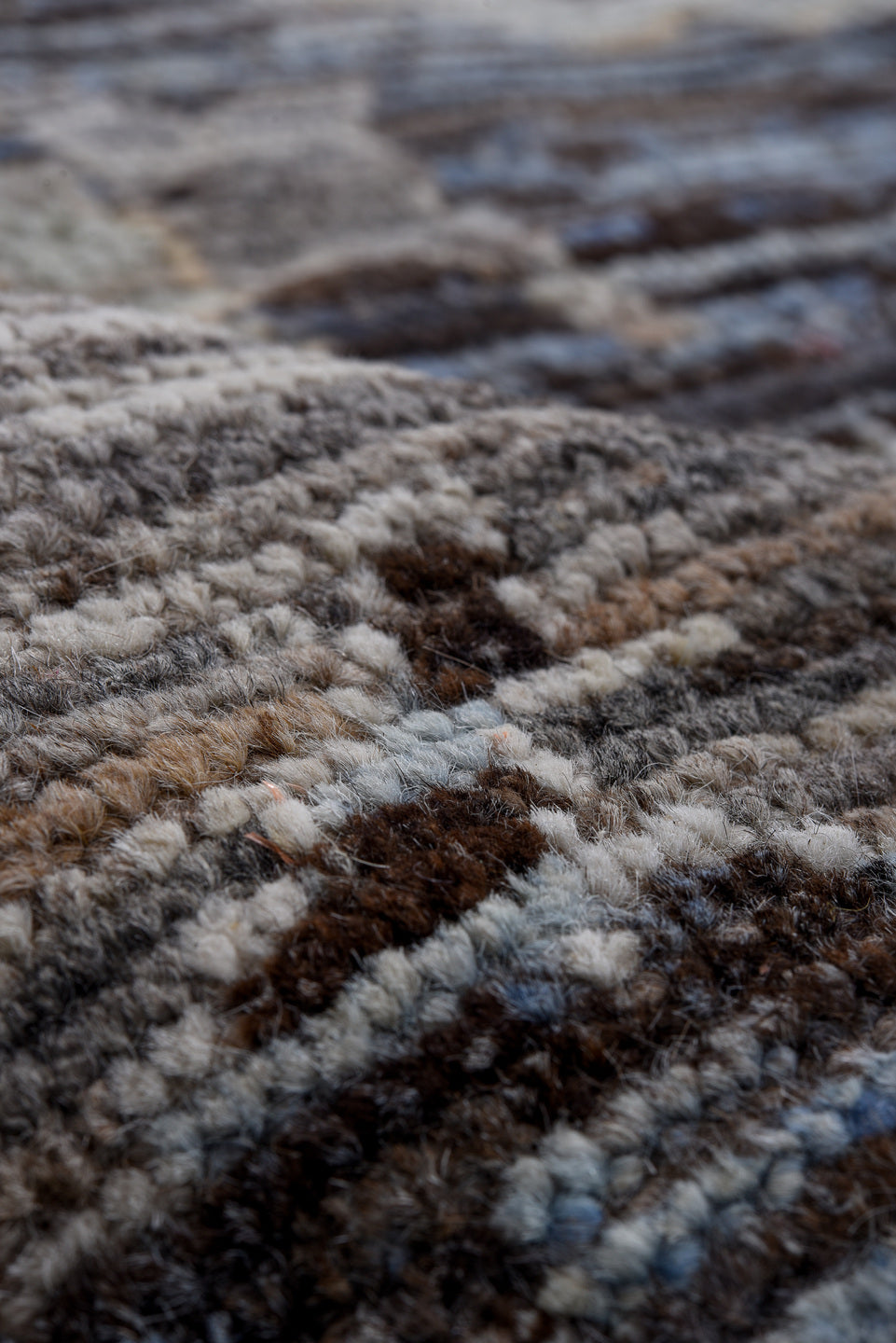 8' x 9' one-of-a-kind handmade vintage Oushak large size rug. Color palette: gray, charcoal, ivory, blush, gold, taupe