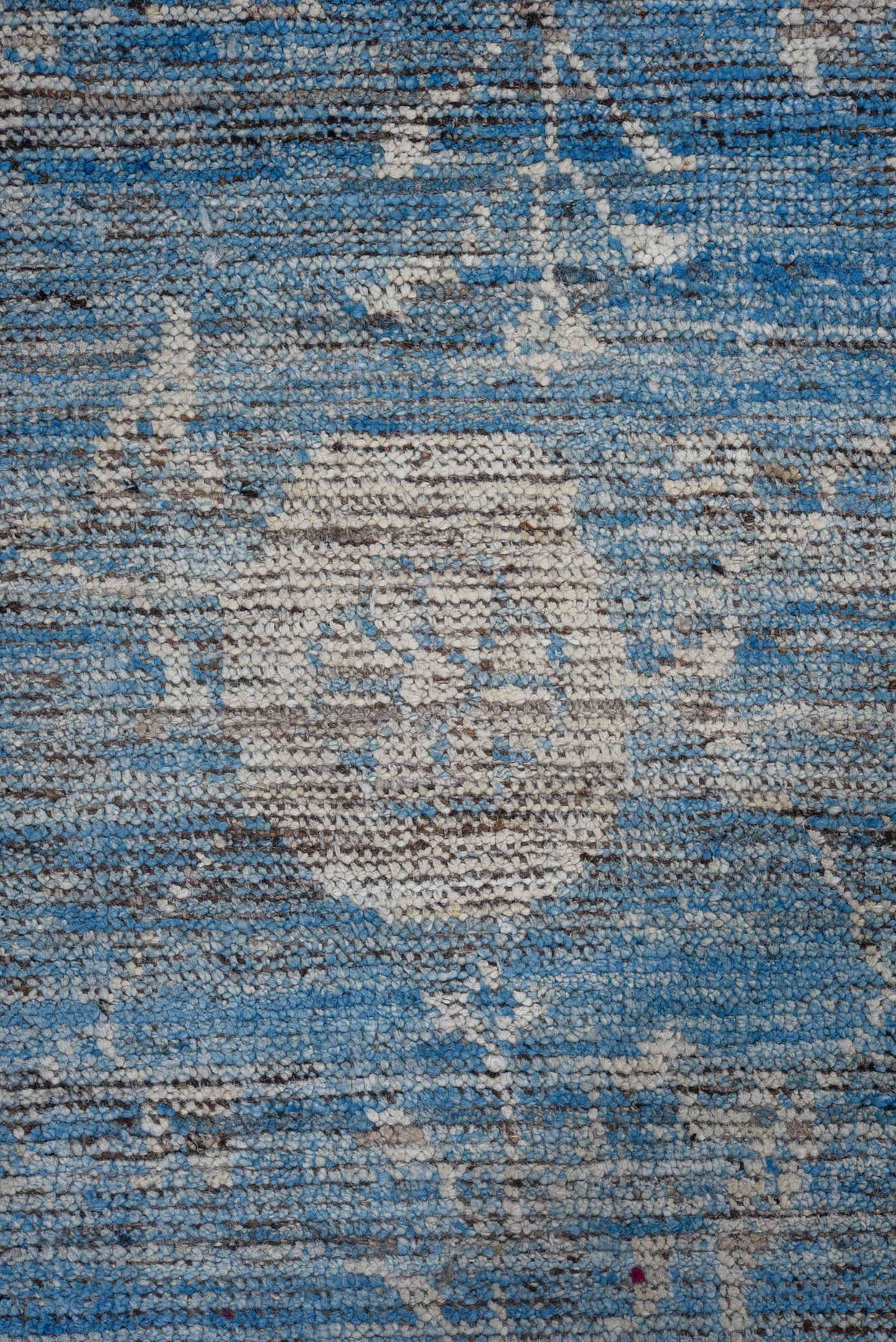 9' x 12' one-of-a-kind handmade vintage Oushak large size rug. Color palette: sky blue, ivory, slate, powder blue, taupe