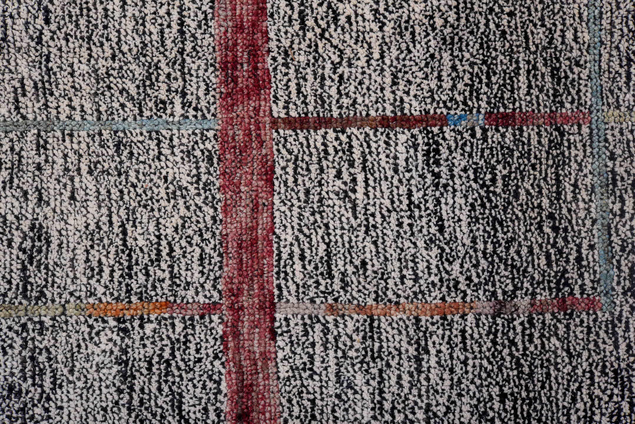 12' x 15' one-of-a-kind handmade vintage Tulu oversize rug. Color palette: black, brown, dark gray, dim gray, gray