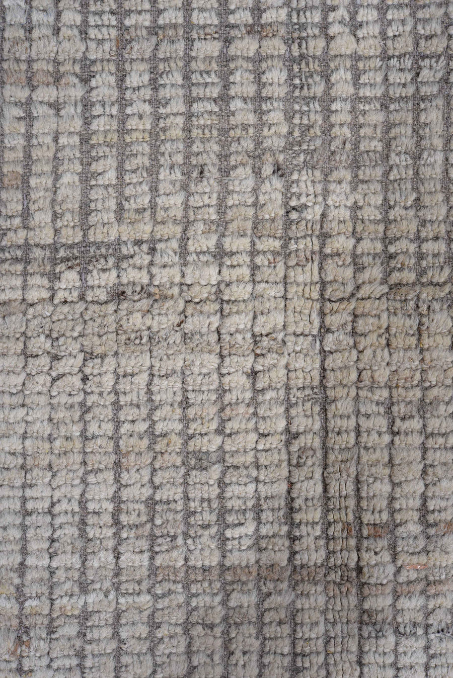 13' x 16' one-of-a-kind handmade vintage Tulu oversize rug. Color palette: ivory, gray, taupe, charcoal, greige, beige