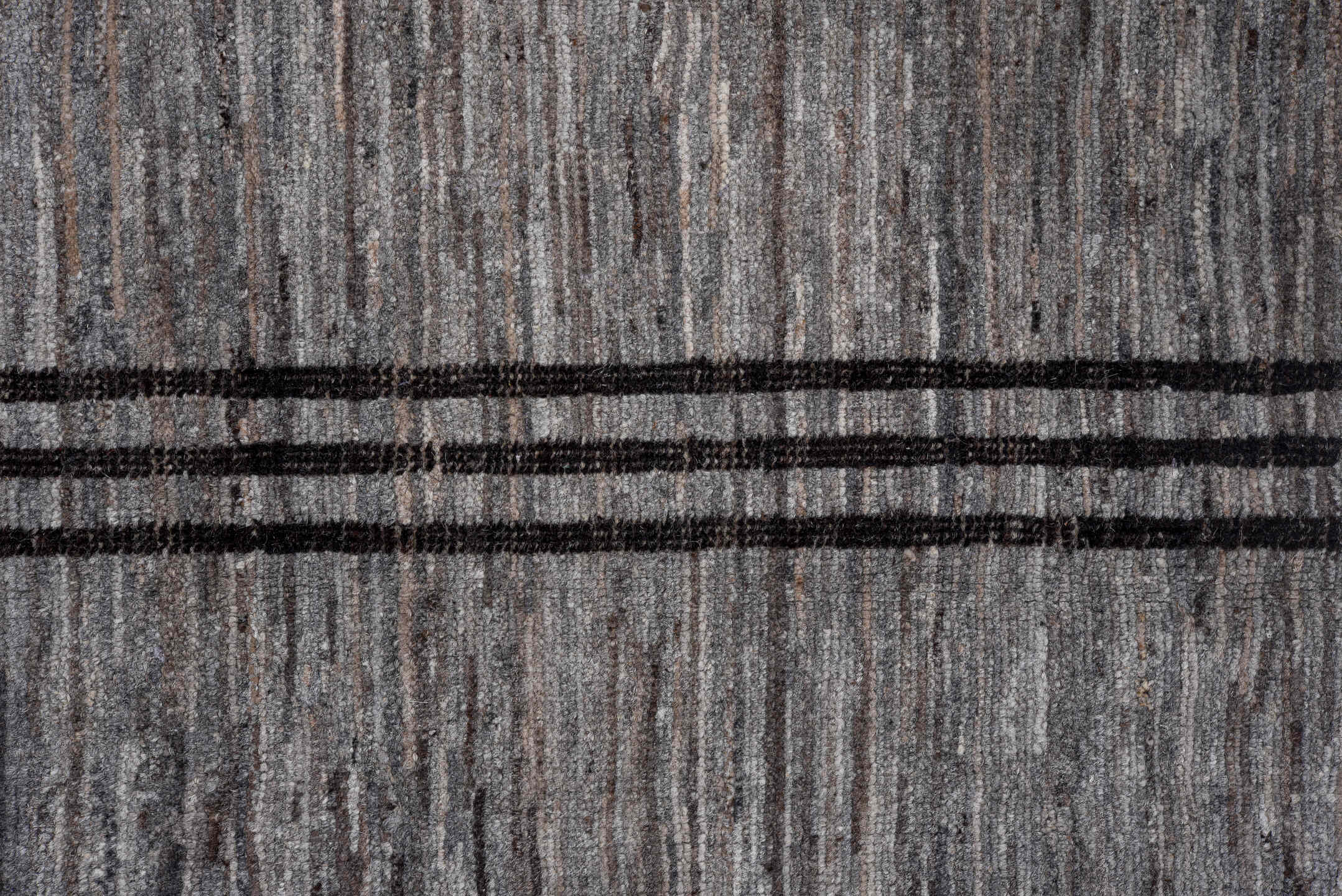 6' x 15' one-of-a-kind handmade vintage Tulu rug. Color palette: black, charcoal, dark gray, dim gray, gainsboro, gray