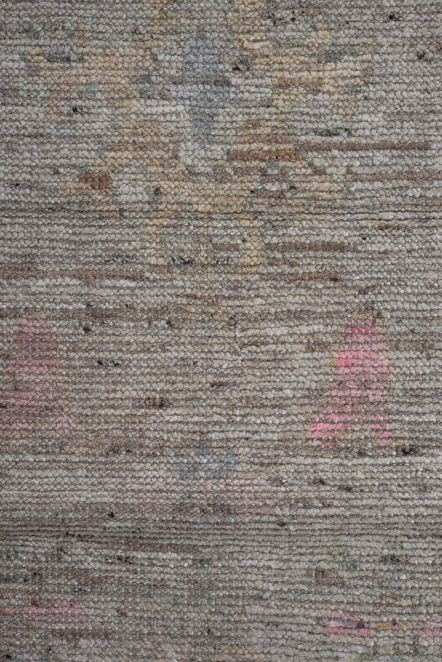 3' x 9' one-of-a-kind handmade vintage Oushak runner rug. Color palette: taupe, slate, ivory, rose, gold, sage, beige, gray