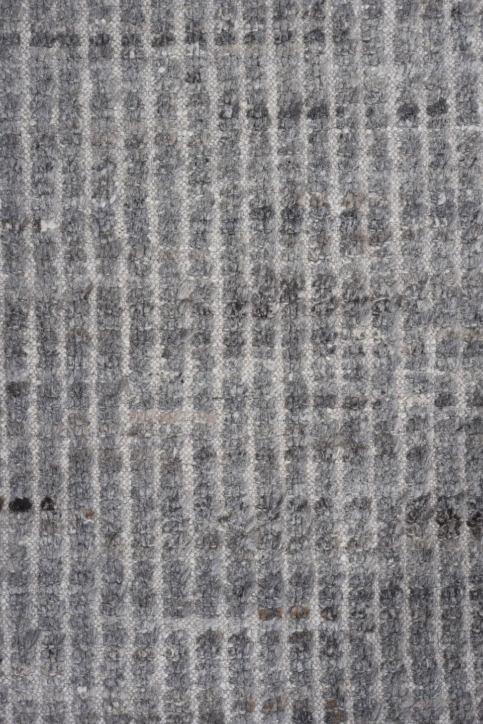 7' x 12' one-of-a-kind handmade vintage Tulu large size rug. Color palette: gray, ivory, charcoal, taupe, black, beige
